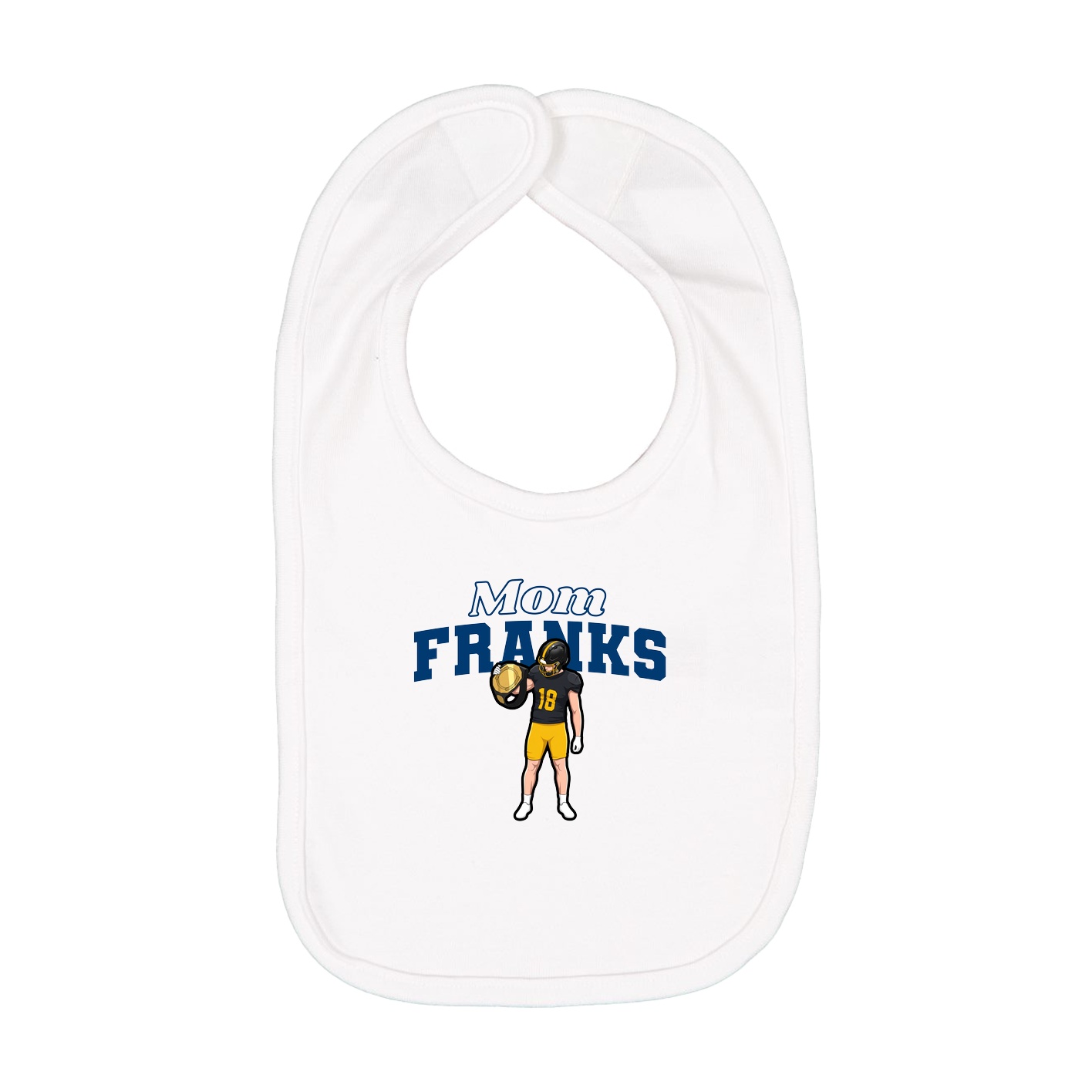 Infant Bib — Mothers Day Block in White
