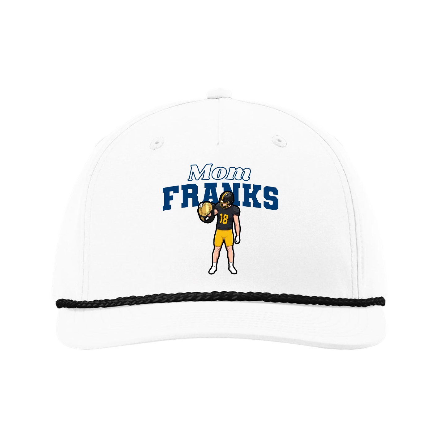 Five-Panel Classic Rope Cap — Mothers Day Block in White