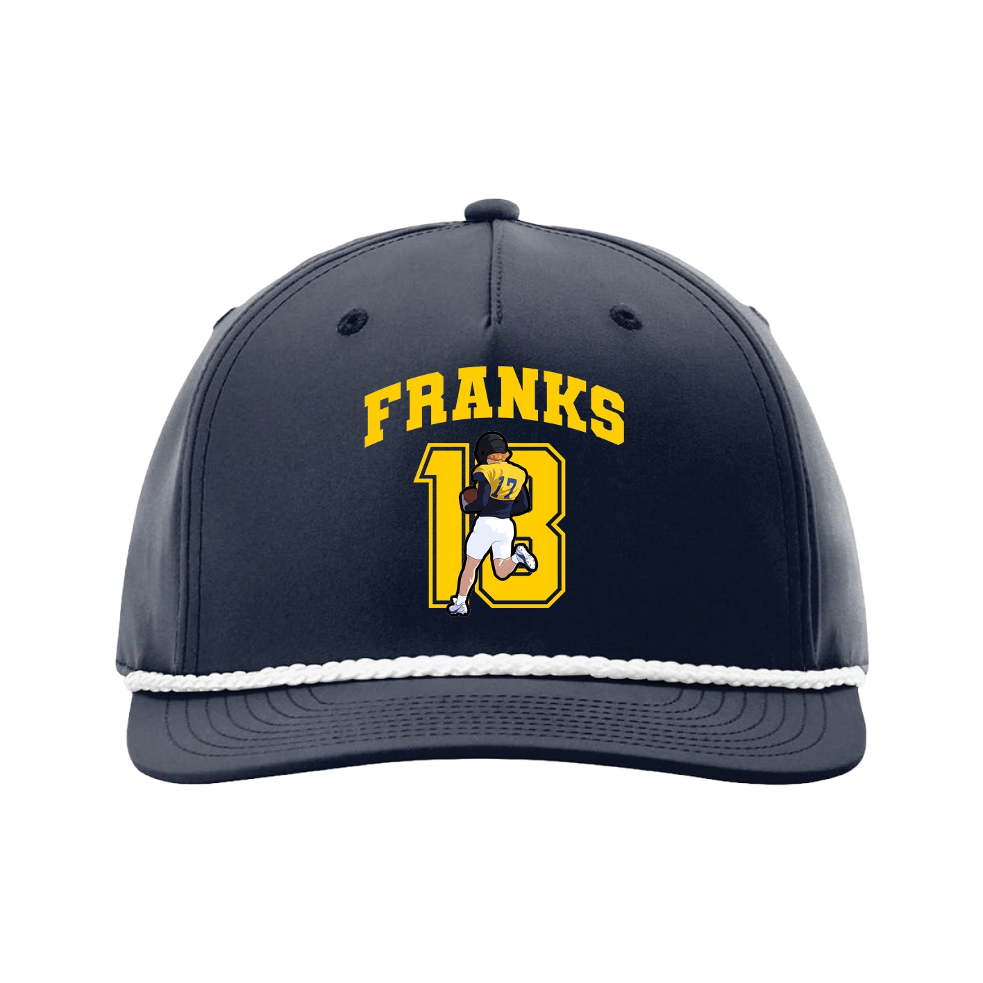 Five-Panel Classic Rope Cap — Number in Navy