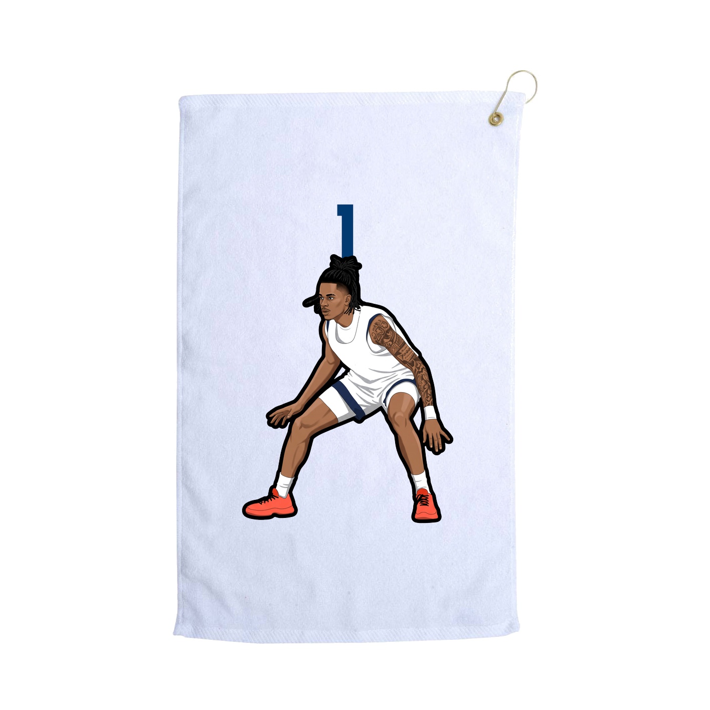 Golf Towel — Number Top in White