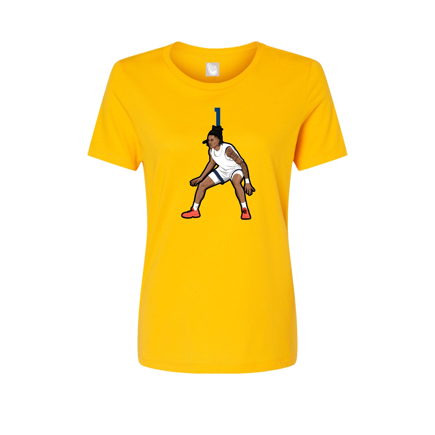 Womens Tee — Number Top in Gold