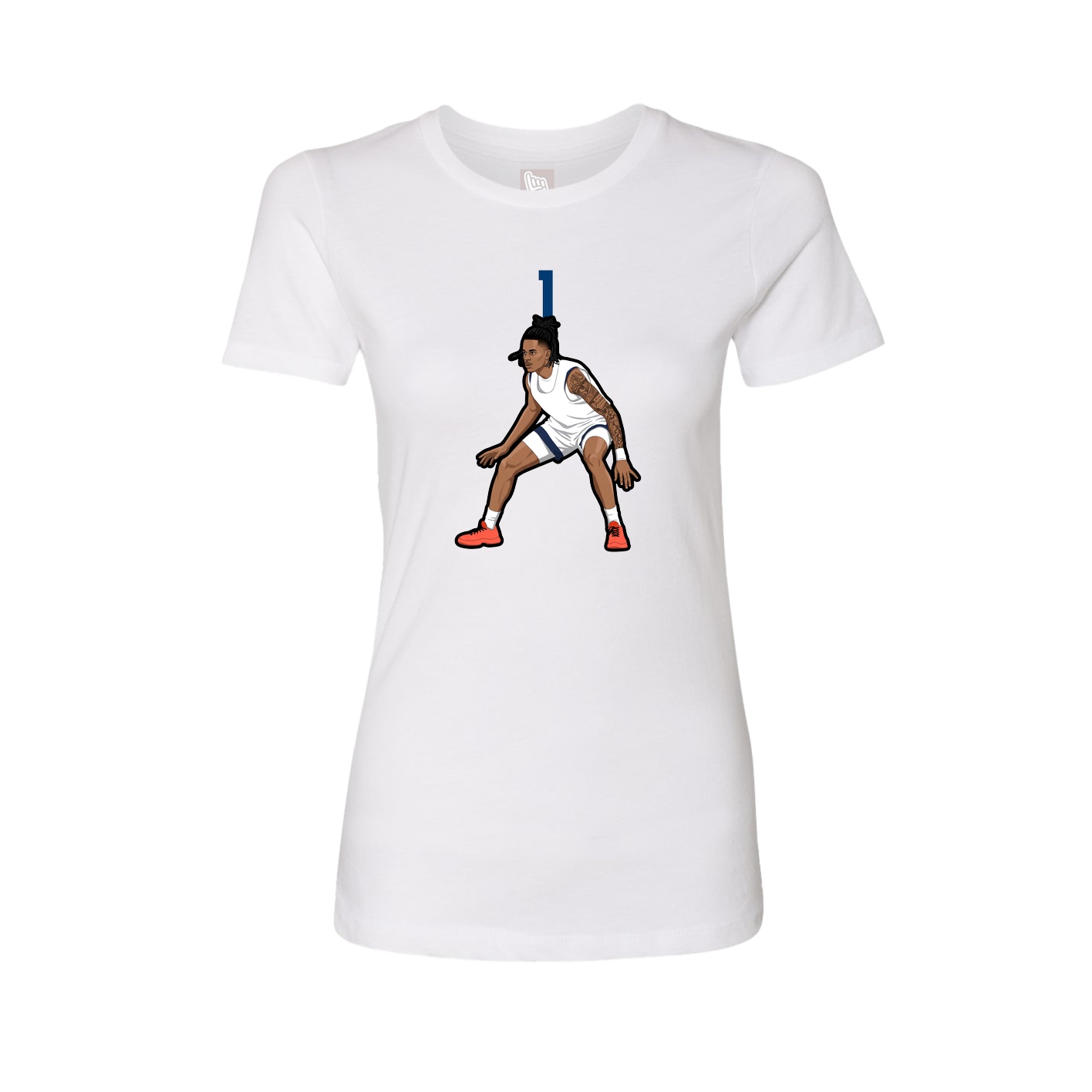 Fitted Women's Tee — Number Top in White