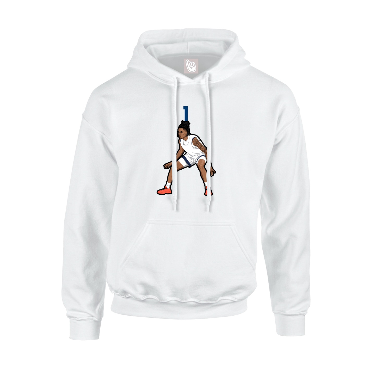 Hoodie — Number Top in White
