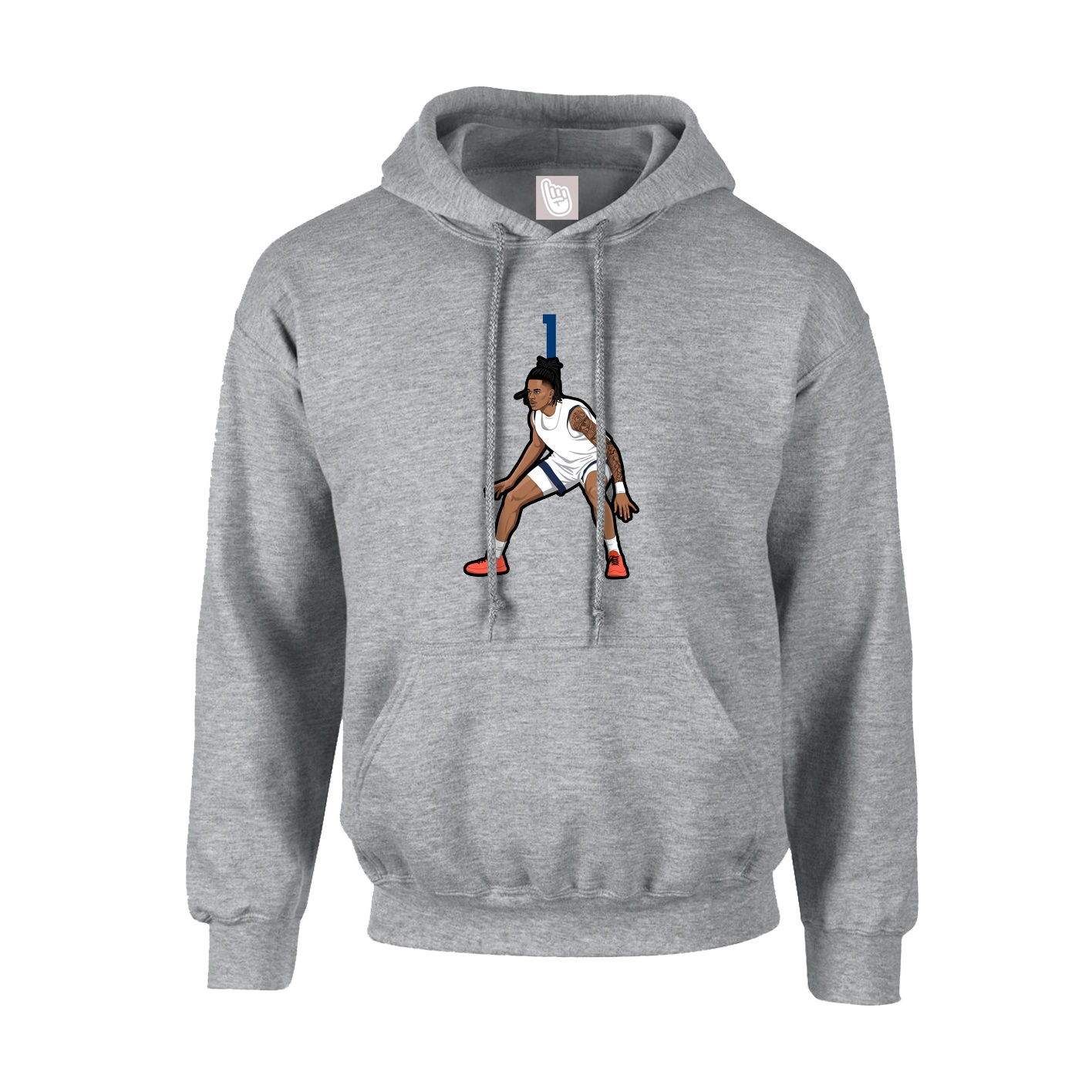 Youth Hoodie — Number Top in Grey