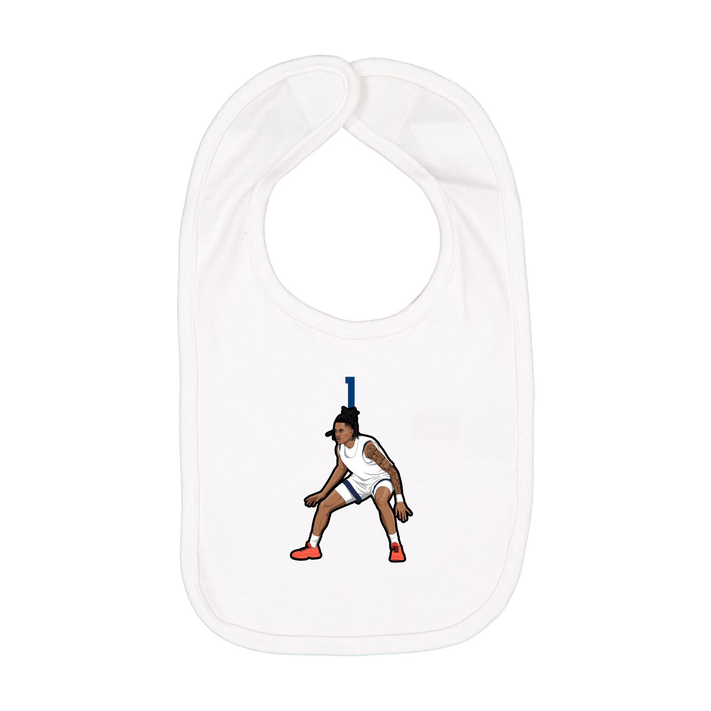 Infant Bib — Number Top in White