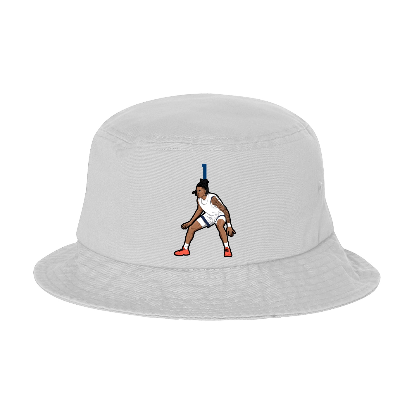 Bucket Cap — Number Top in White