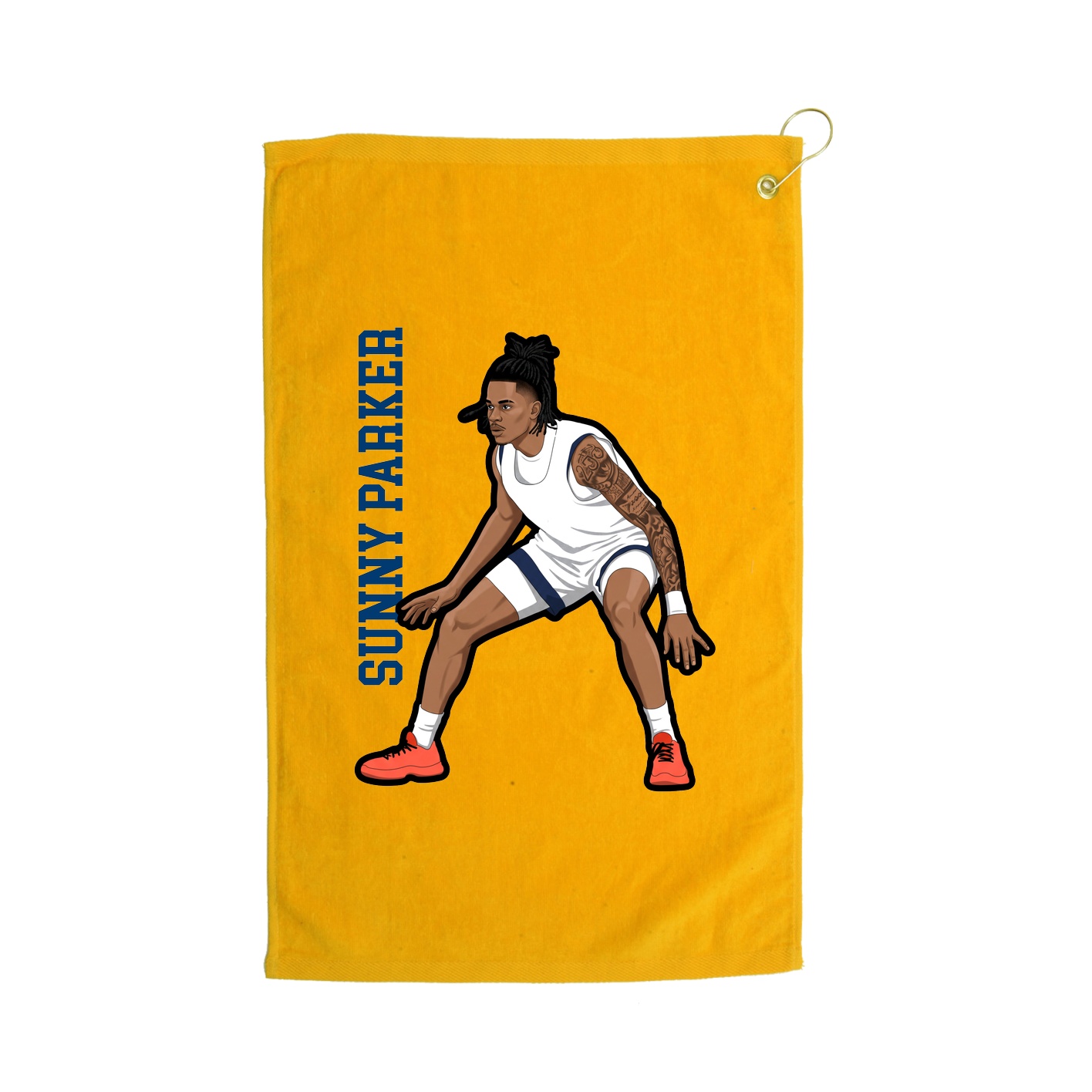 Golf Towel — Name Vertical in Gold