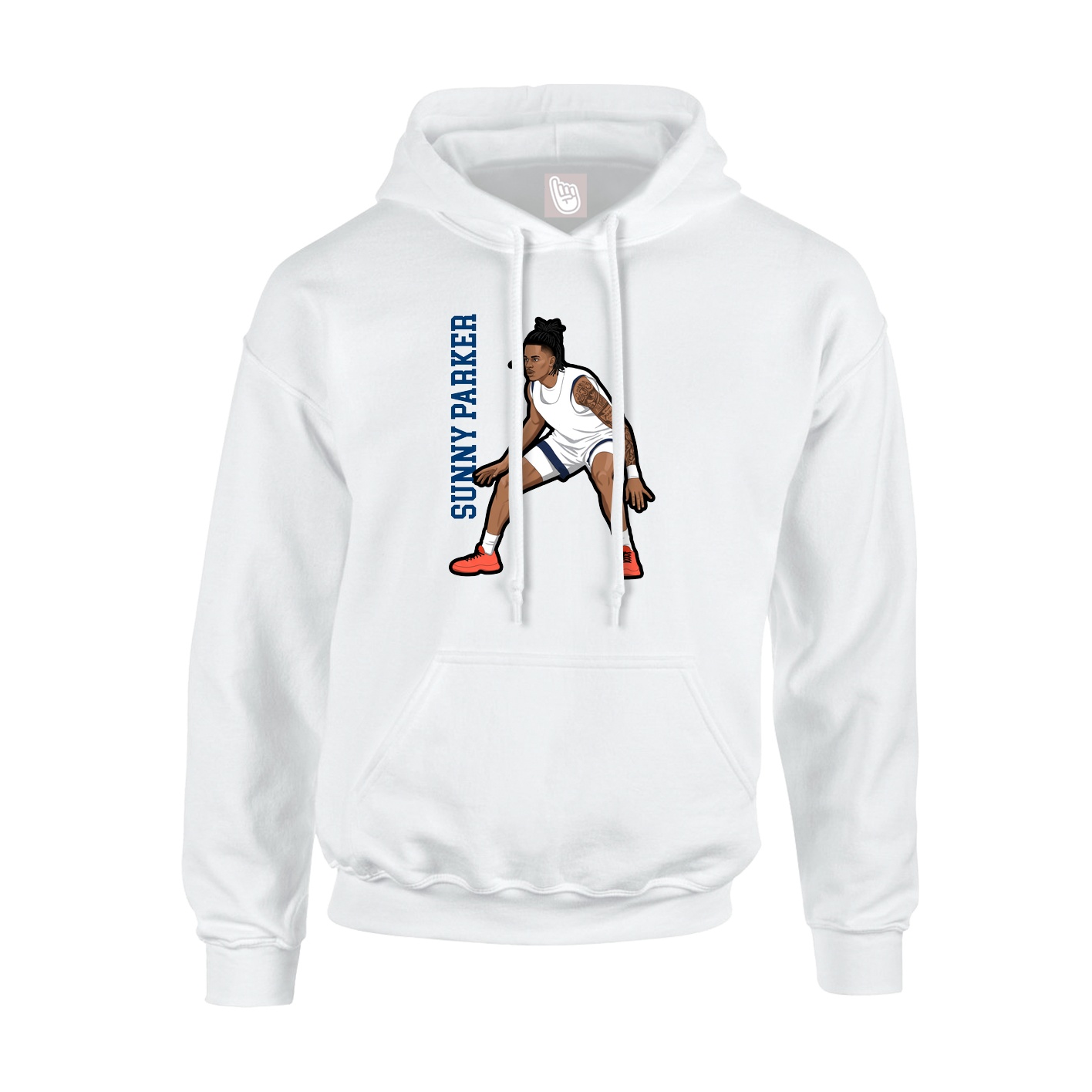 Youth Hoodie — Name Vertical in White