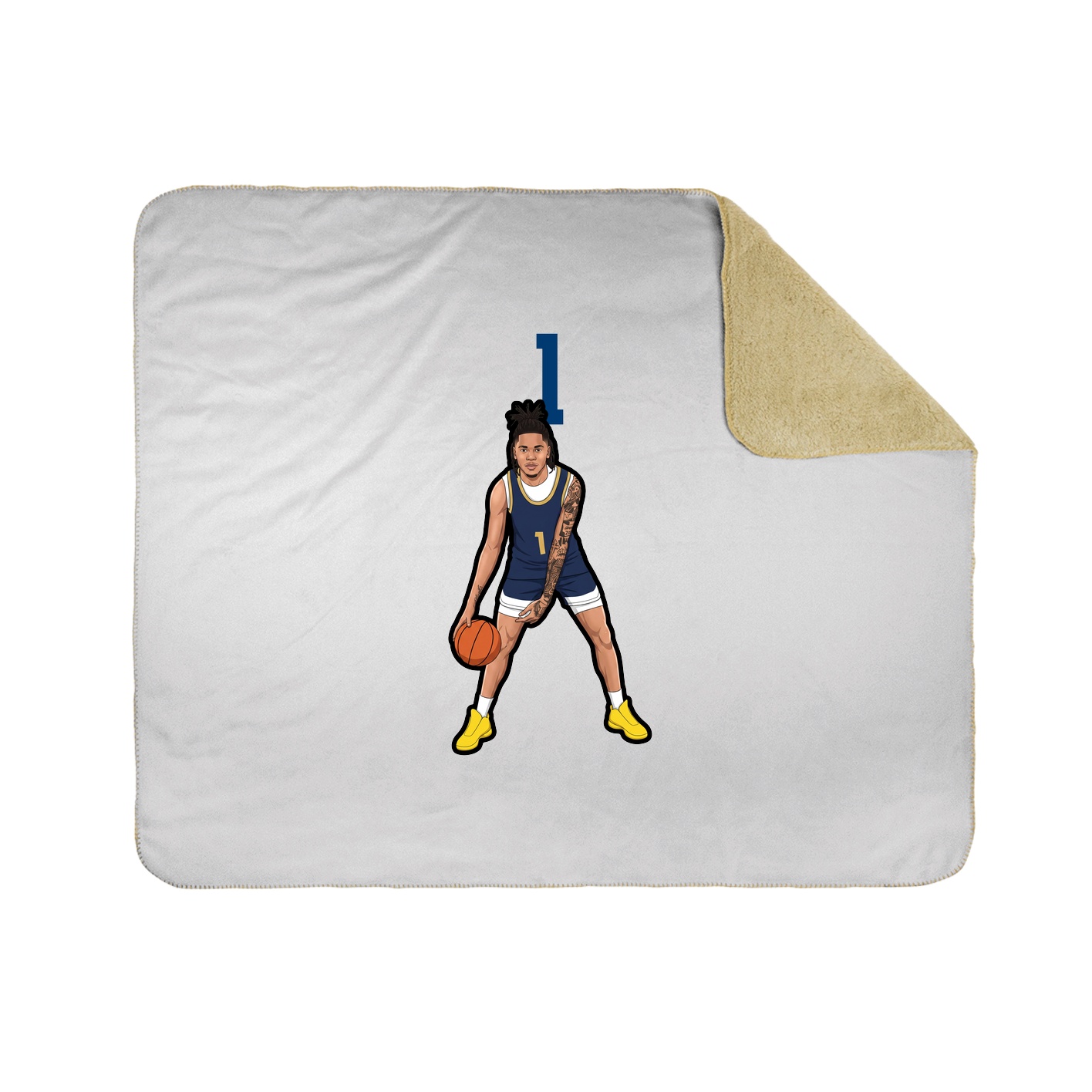 Throw Blanket — Number Top in White