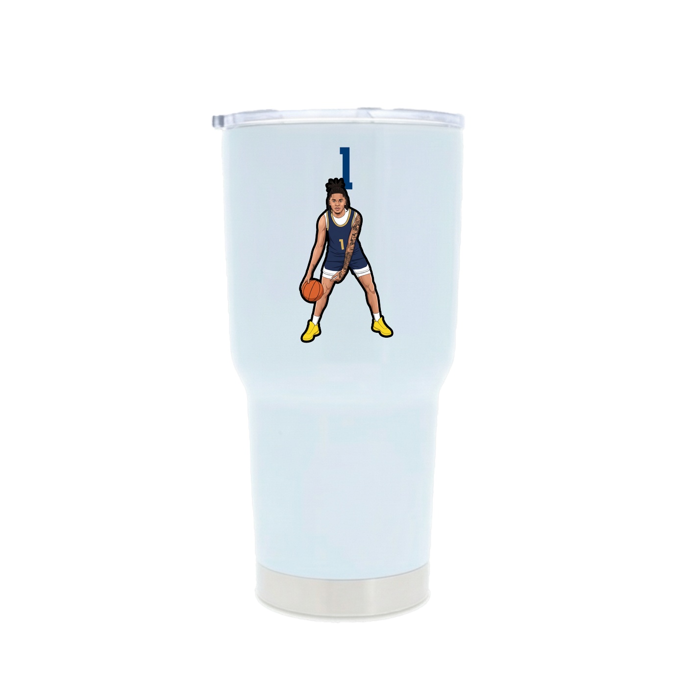30oz Stainless Steel Tumbler — Number Top in White
