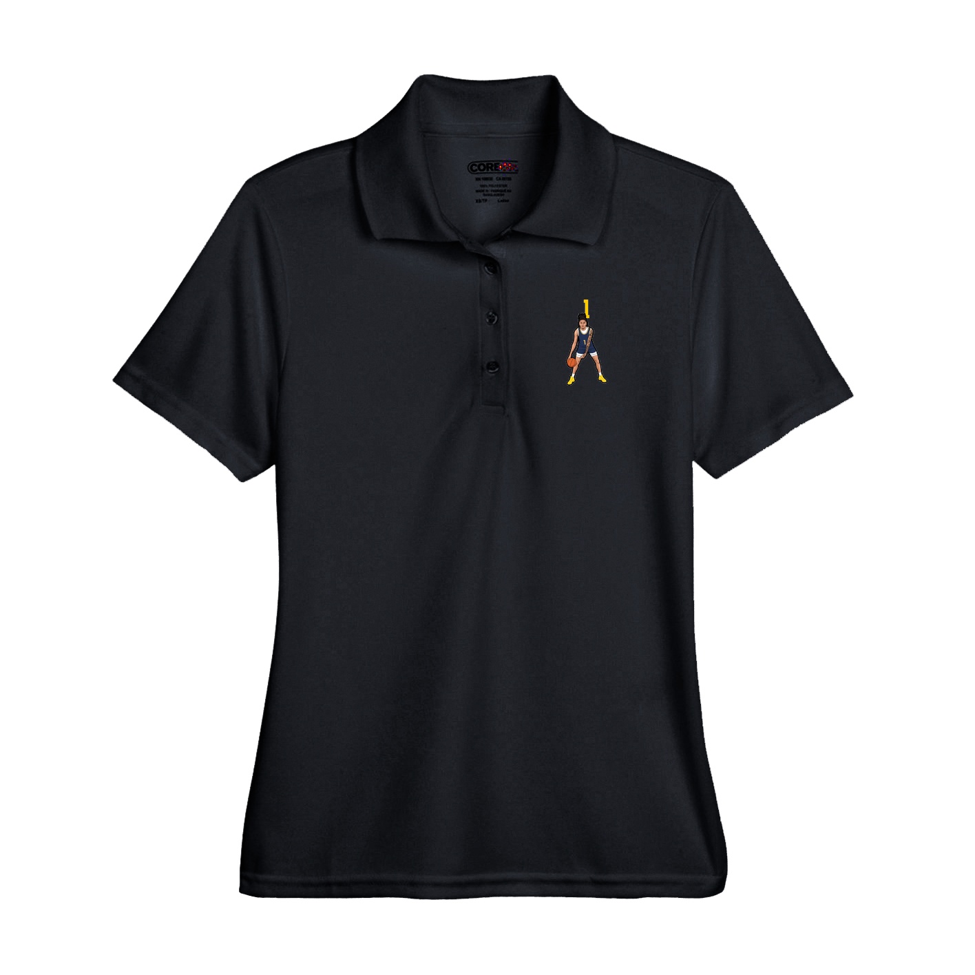 Performance Polo — Number Top in Black