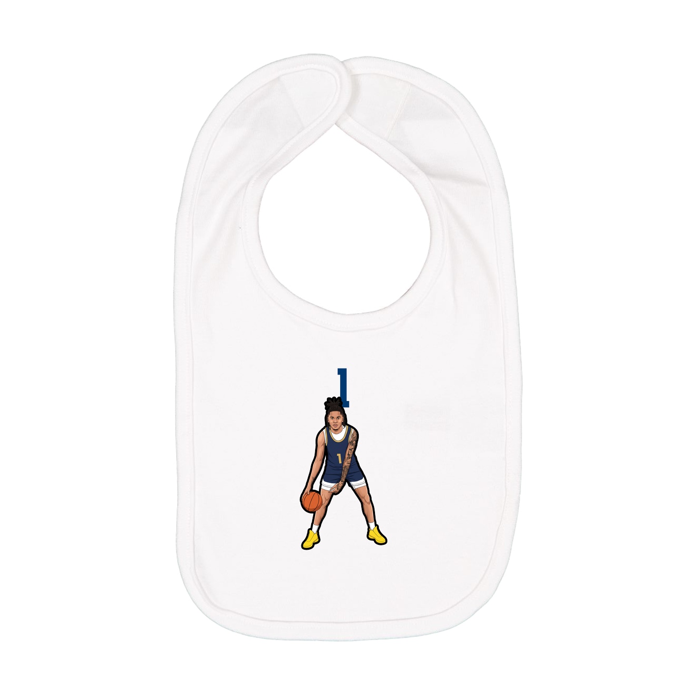 Infant Bib — Number Top in White