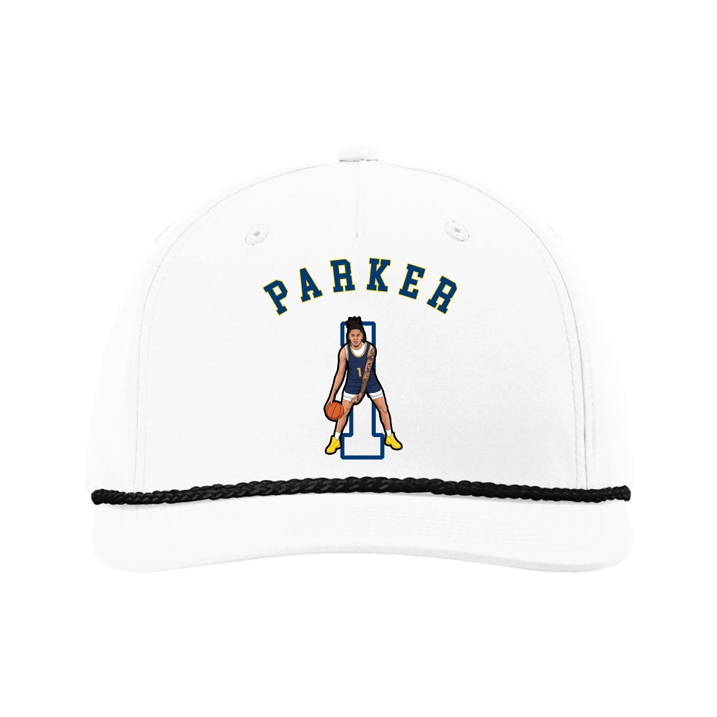Five-Panel Classic Rope Cap — Shirsey Arch in White