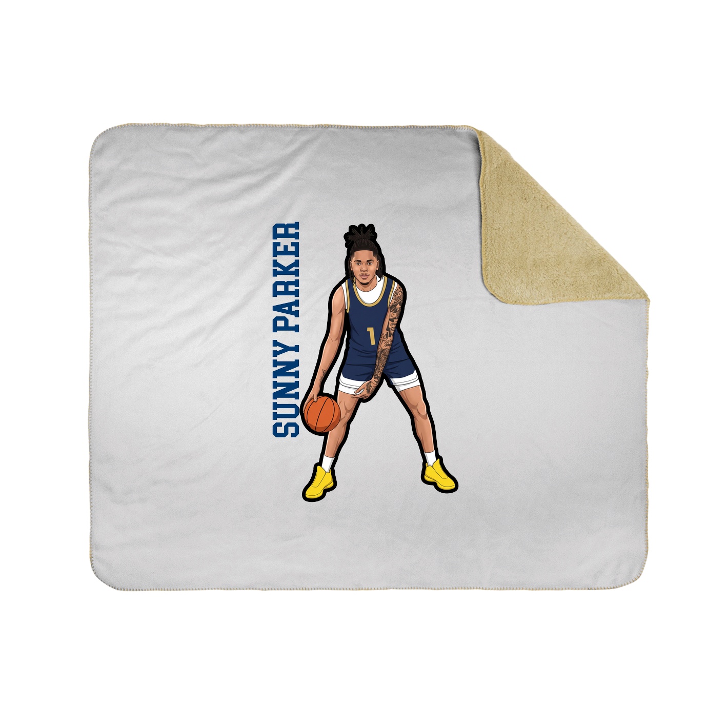 Throw Blanket — Name Vertical in White