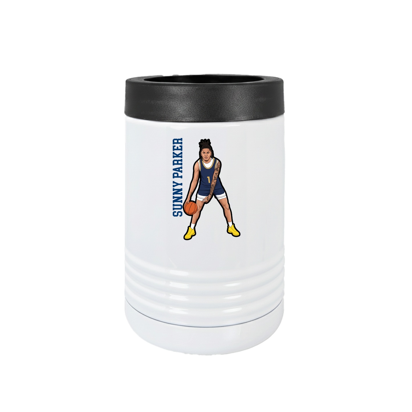 Beverage Holder — Name Vertical in White