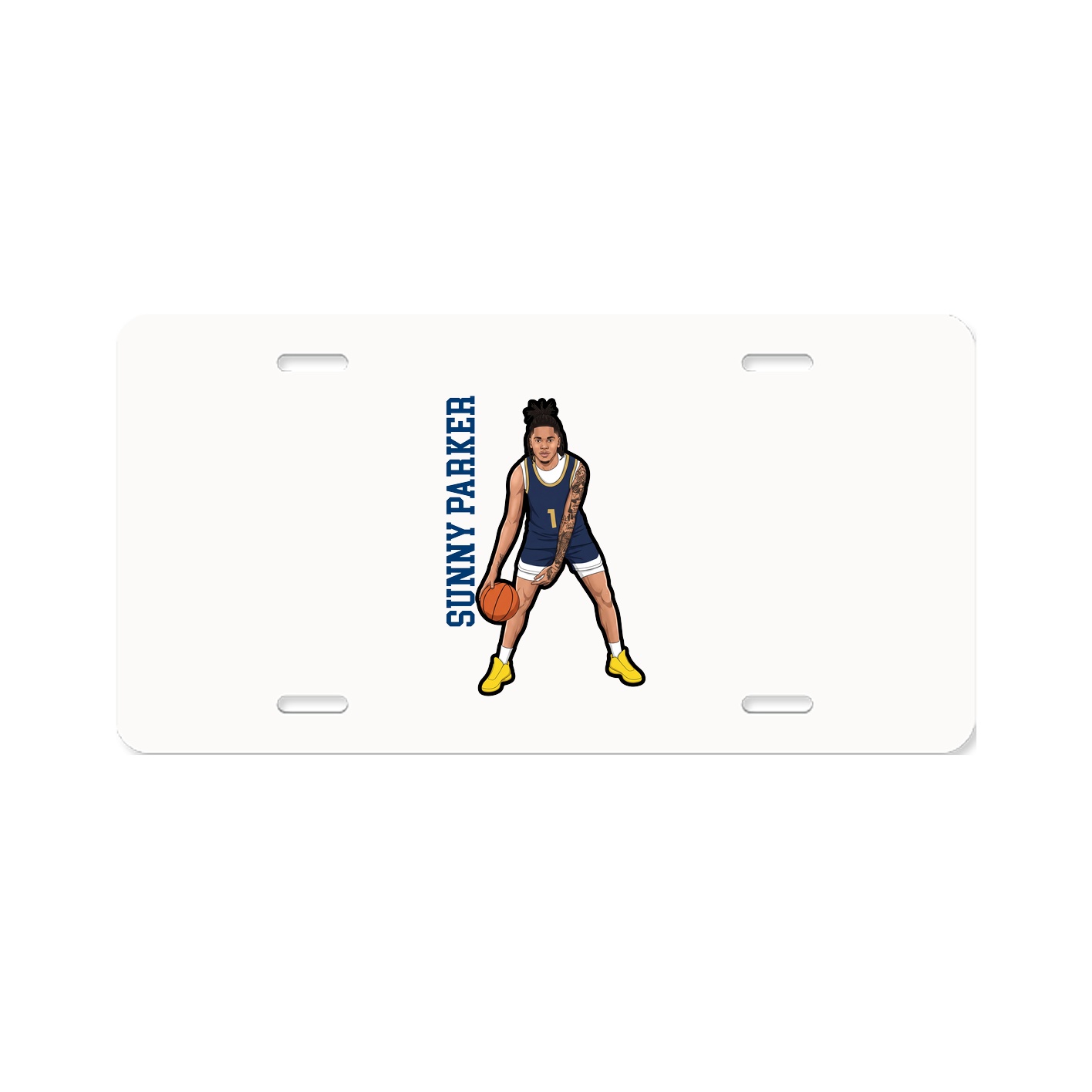 License Plate — Name Vertical in Classic