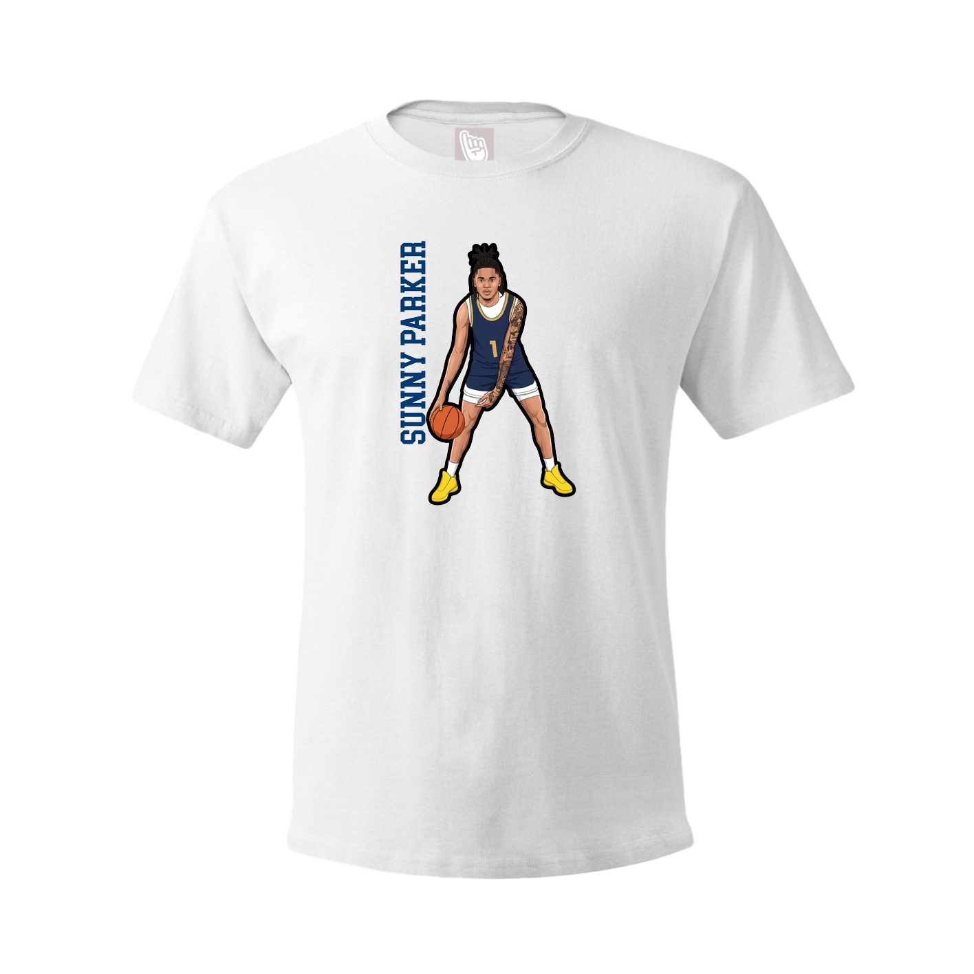 Youth Tee — Name Vertical in White