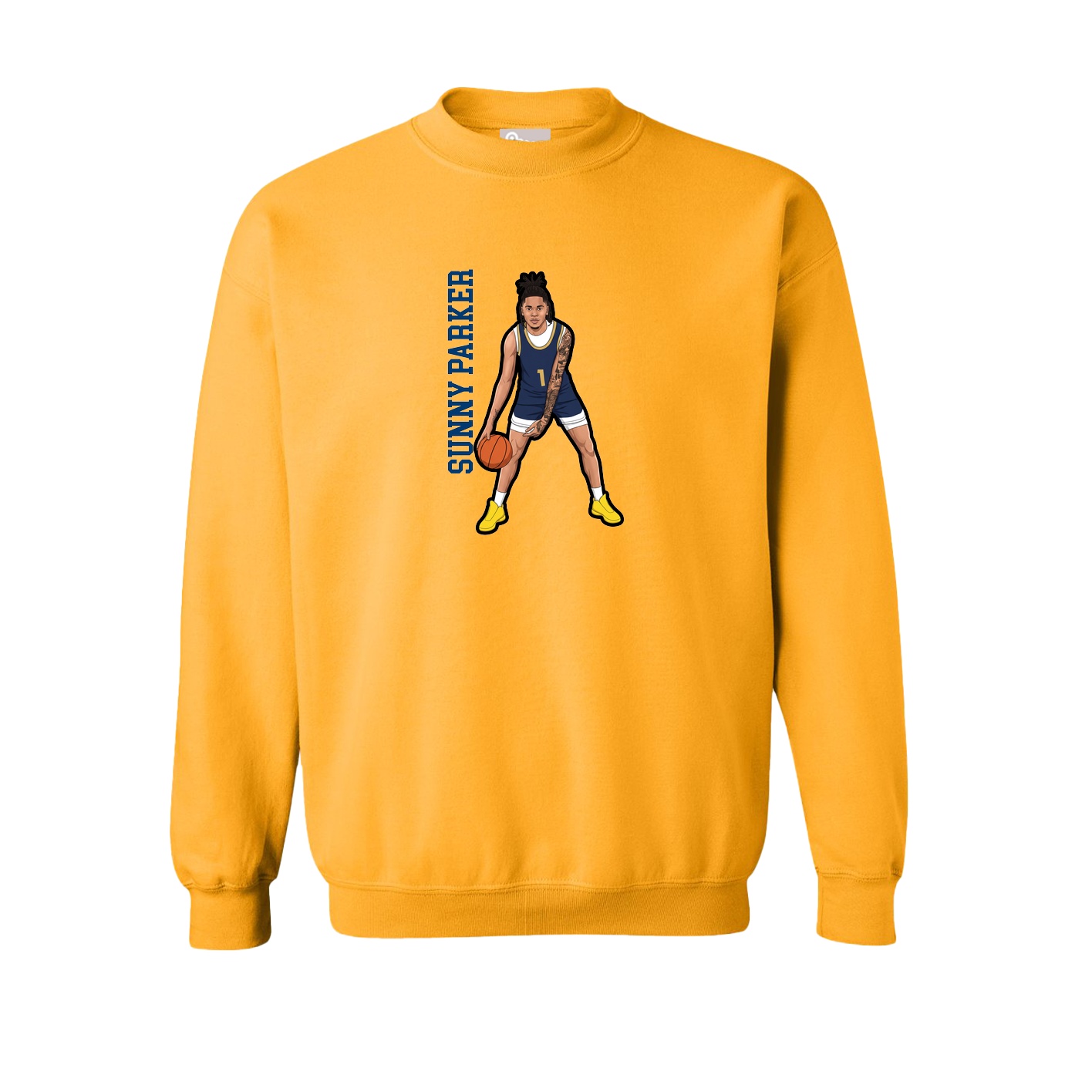 Fleece Crew — Name Vertical in Gold
