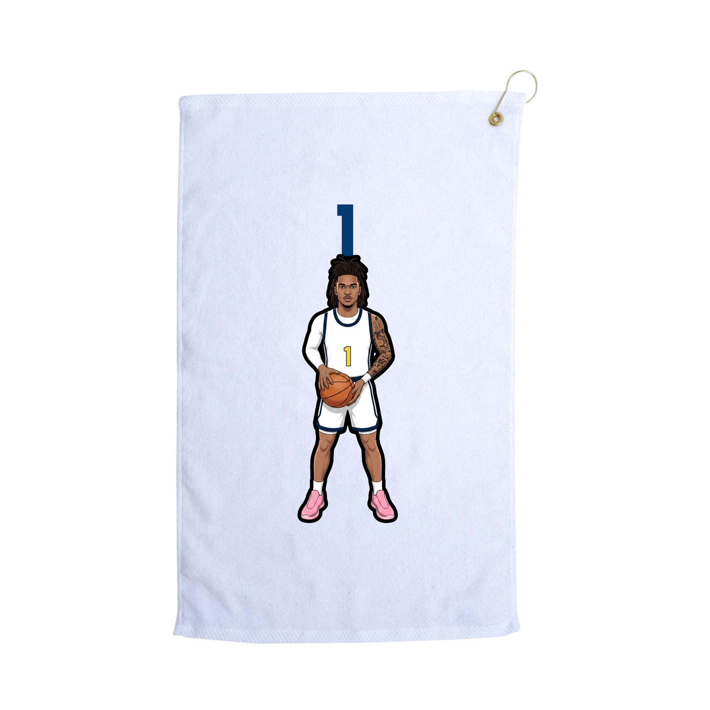Golf Towel — Number Top in White