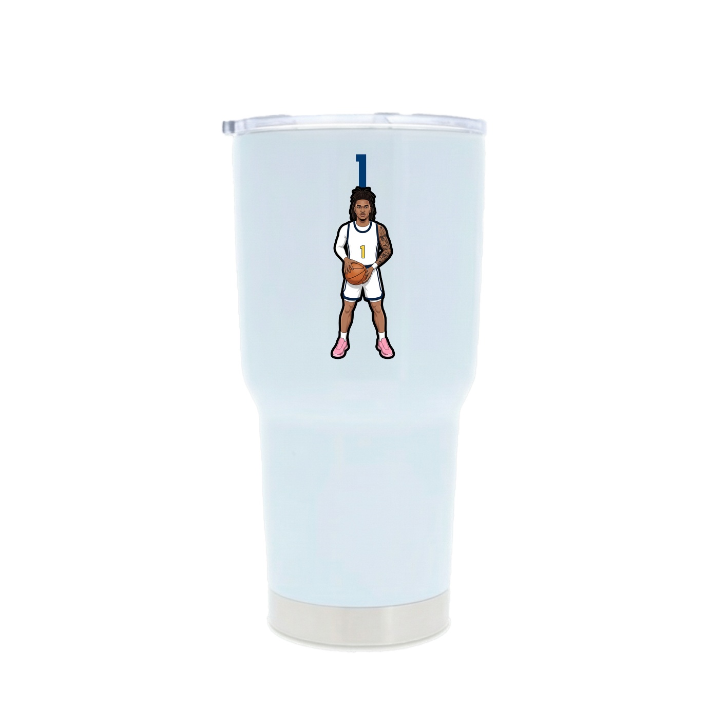 30oz Stainless Steel Tumbler — Number Top in White