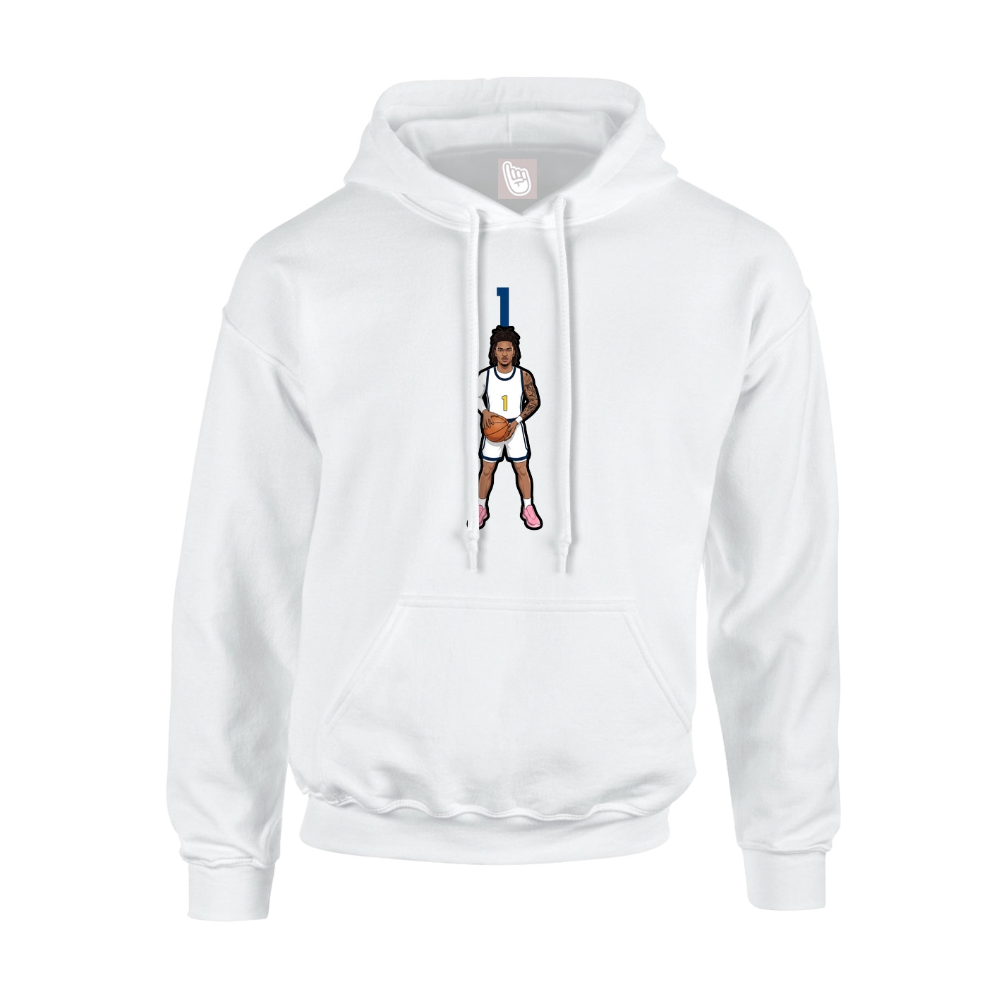 Youth Hoodie — Number Top in White