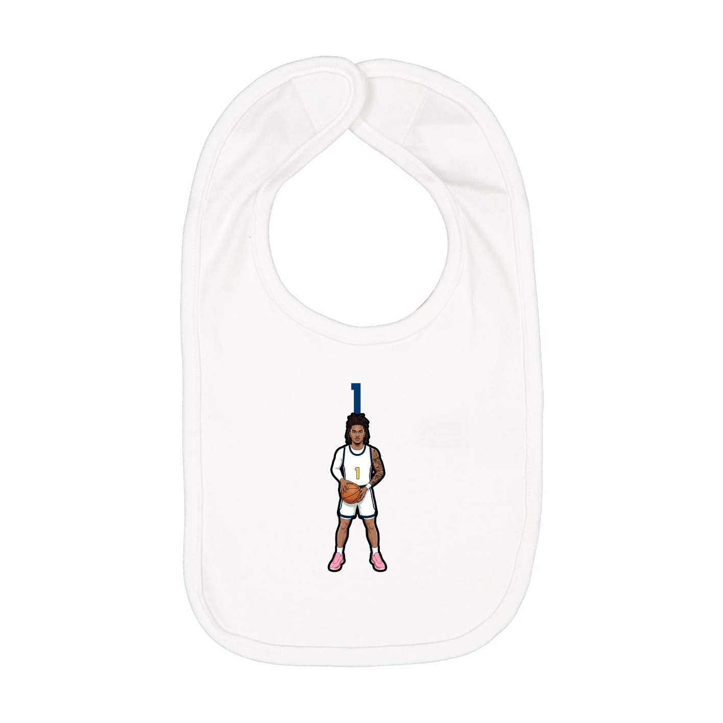 Infant Bib — Number Top in White