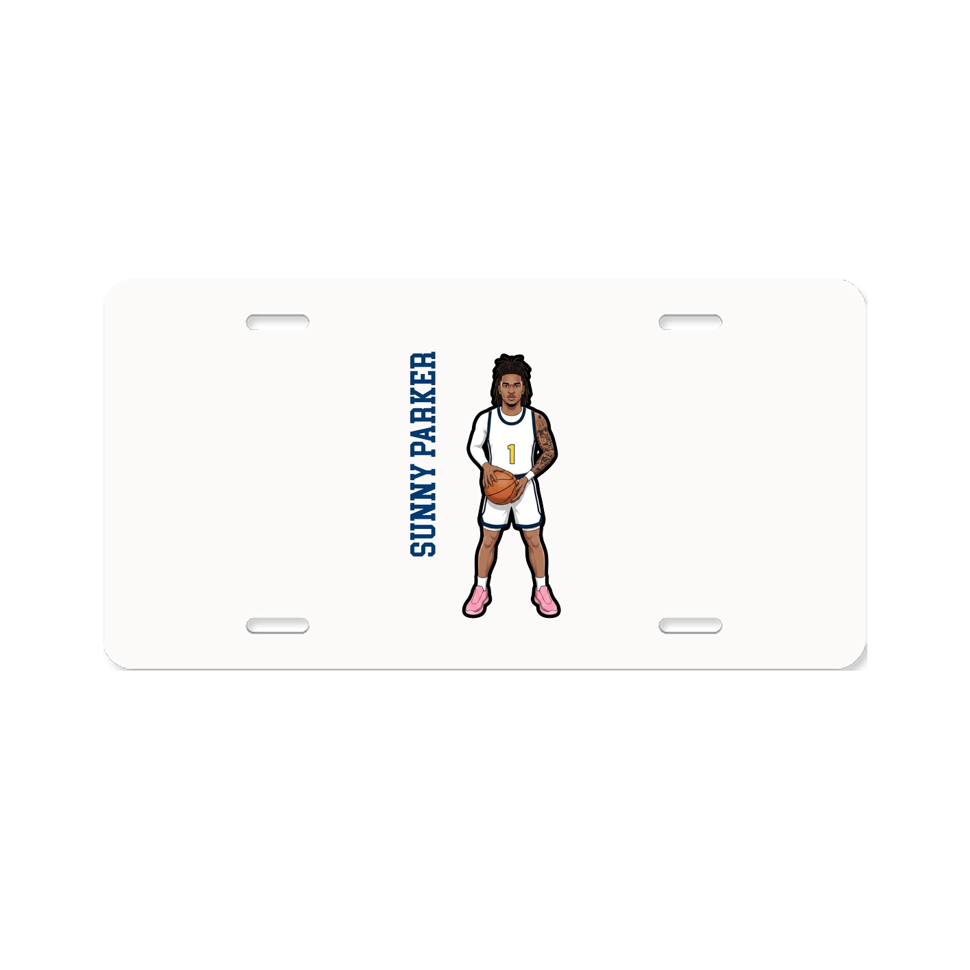 License Plate — Name Vertical in Classic