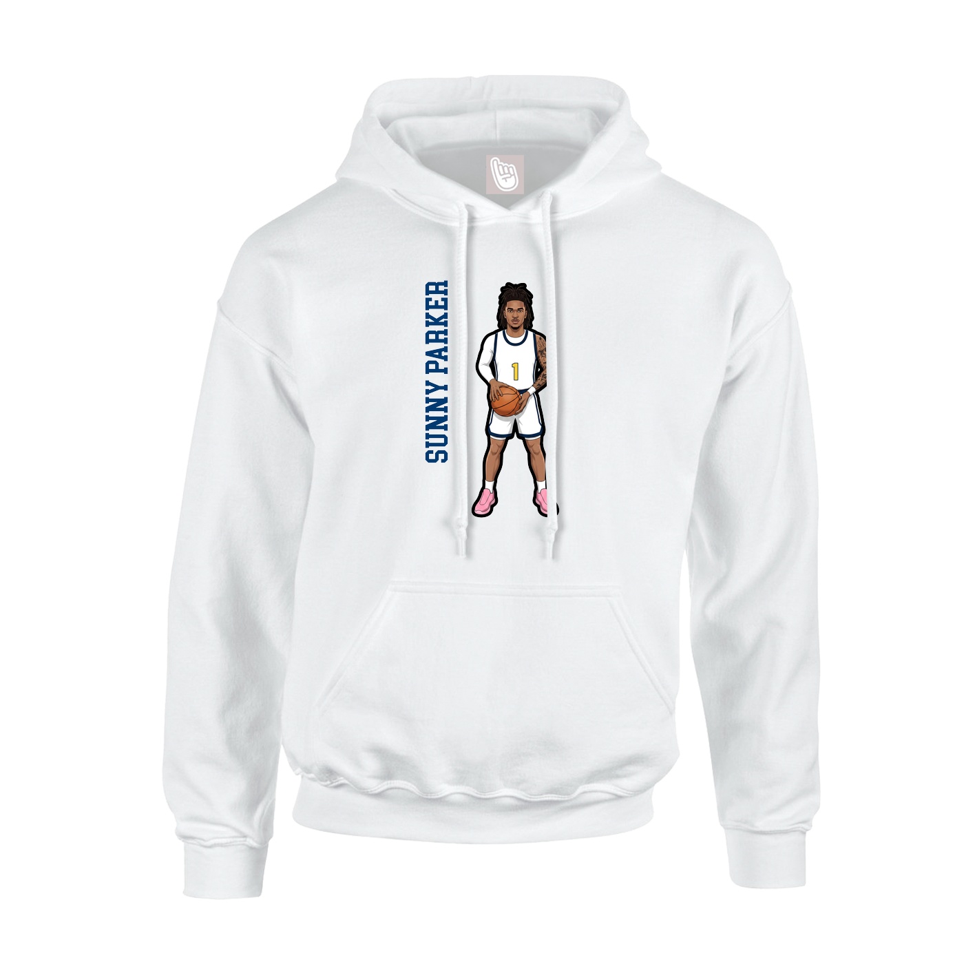 Hoodie — Name Vertical in White