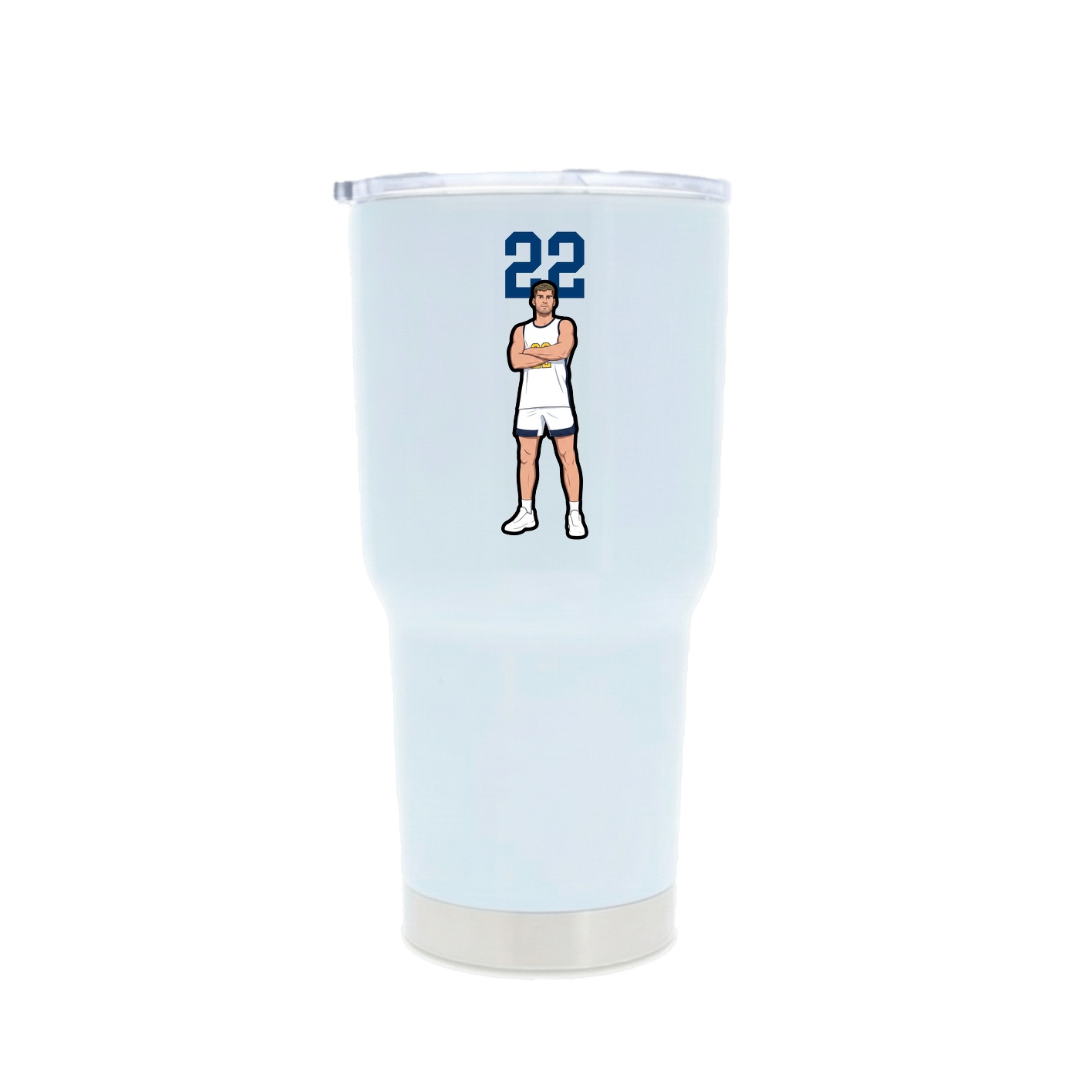 30oz Stainless Steel Tumbler — Number Top in White