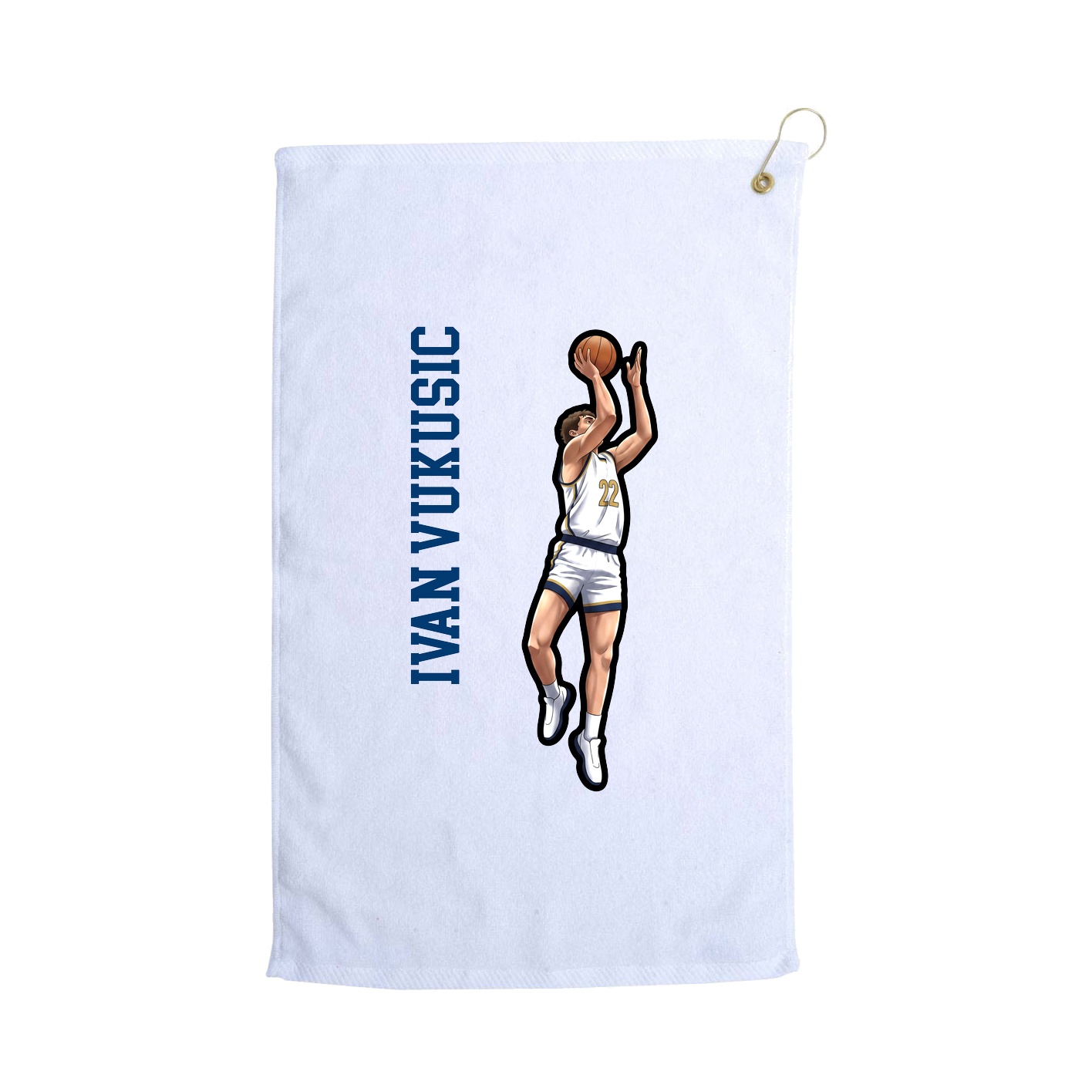 Golf Towel — Name Vertical in White