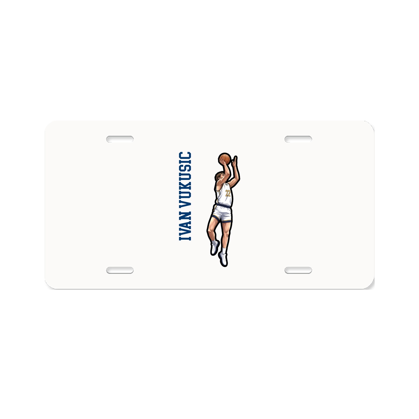 License Plate — Name Vertical in Classic