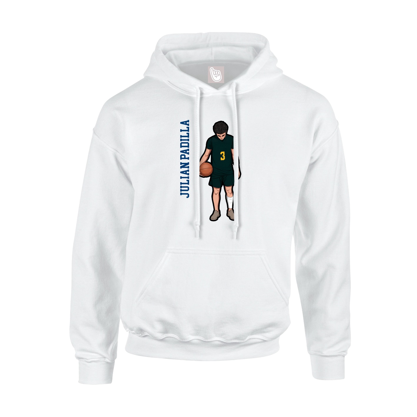 Hoodie — Name Vertical in White