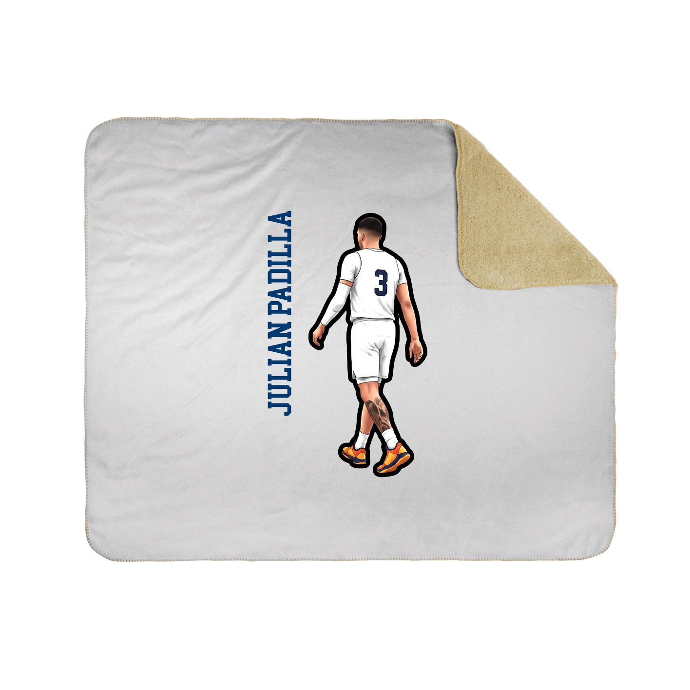 Throw Blanket — Name Vertical in White