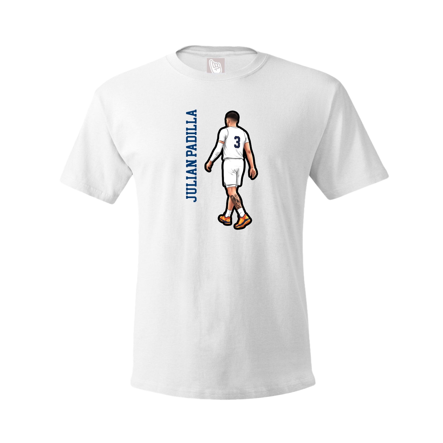 Tee — Name Vertical in White