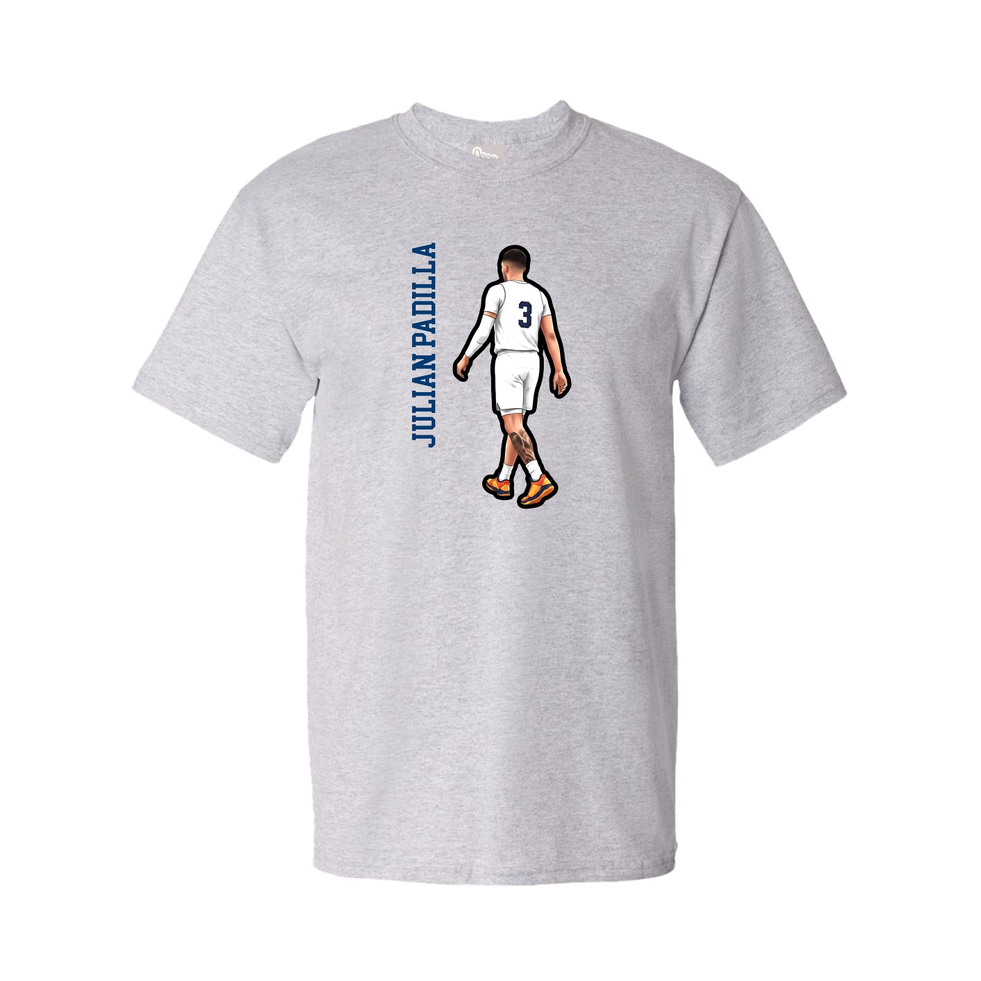 Youth Tee — Name Vertical in Grey