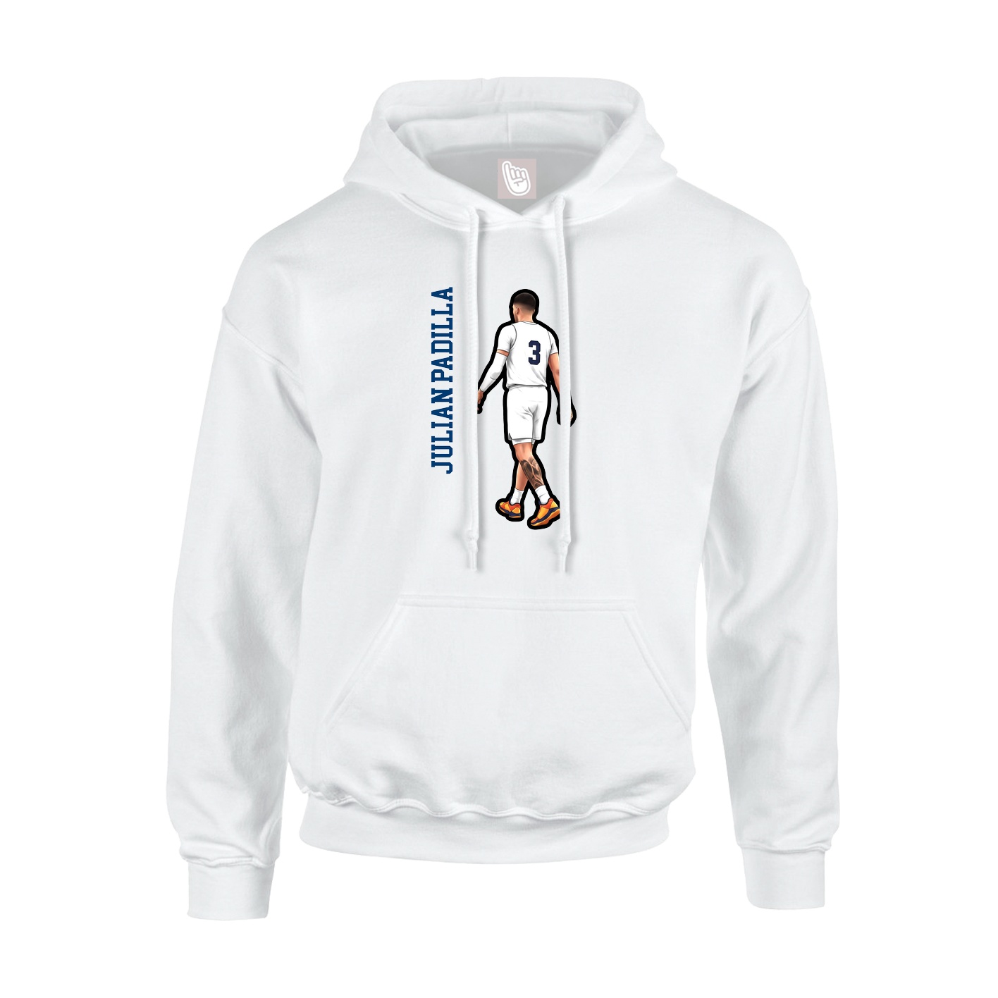 Youth Hoodie — Name Vertical in White
