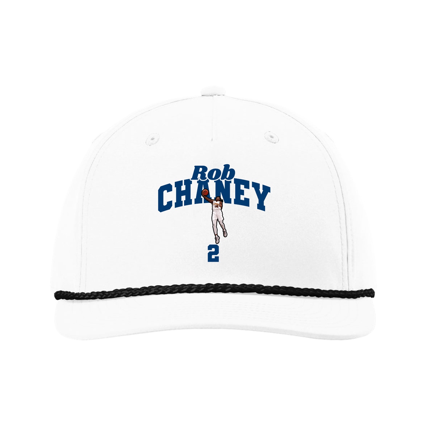 Five-Panel Classic Rope Cap — Signature Arch in White