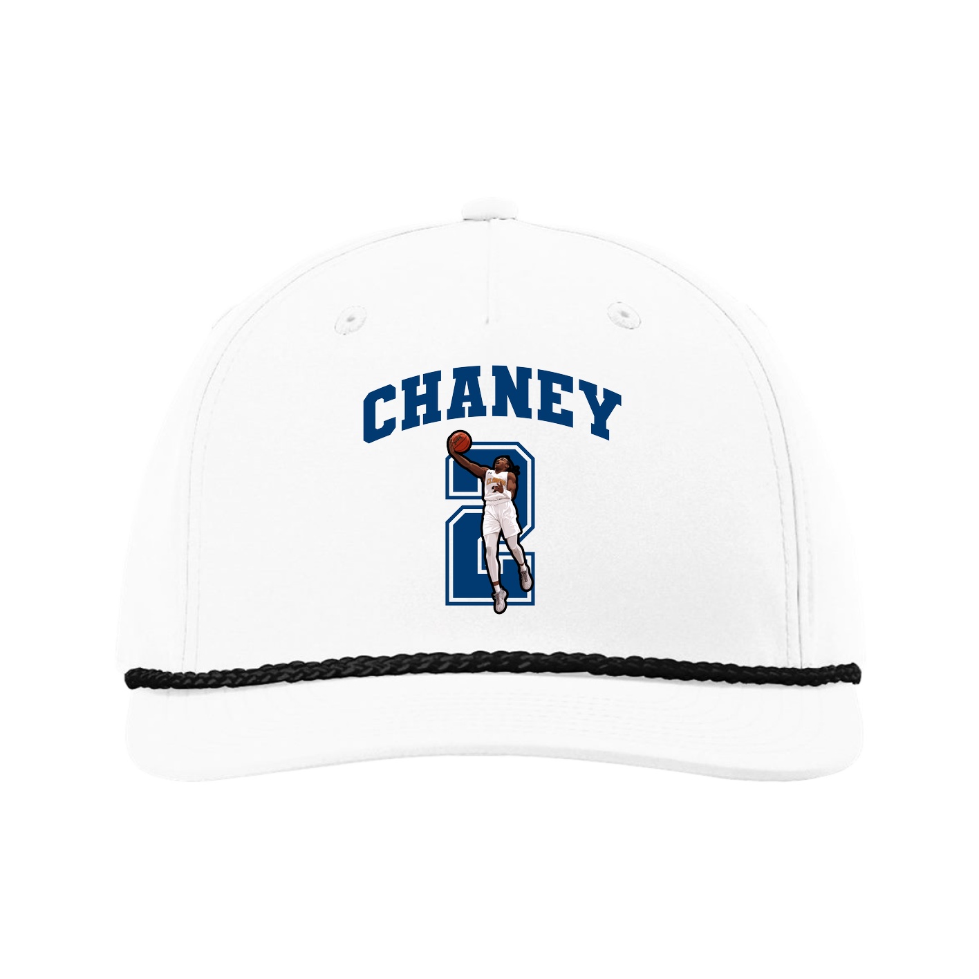 Five-Panel Classic Rope Cap — Number in White