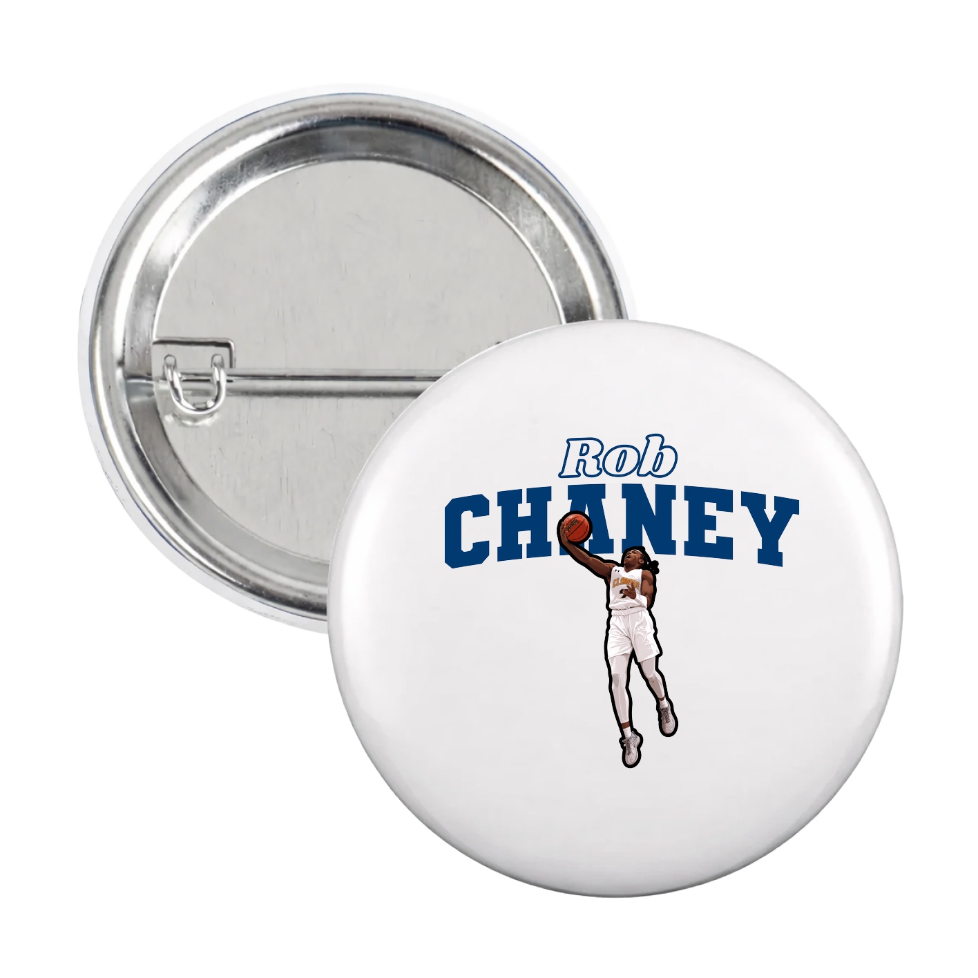 Game Day Button — Name Arch in White