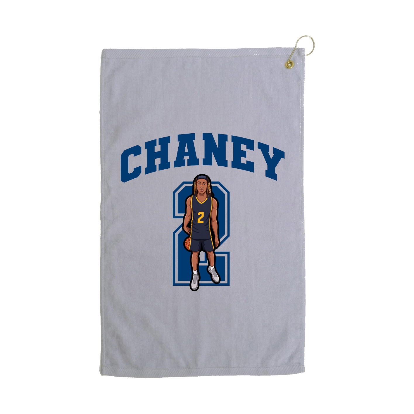 Golf Towel — Number in Grey