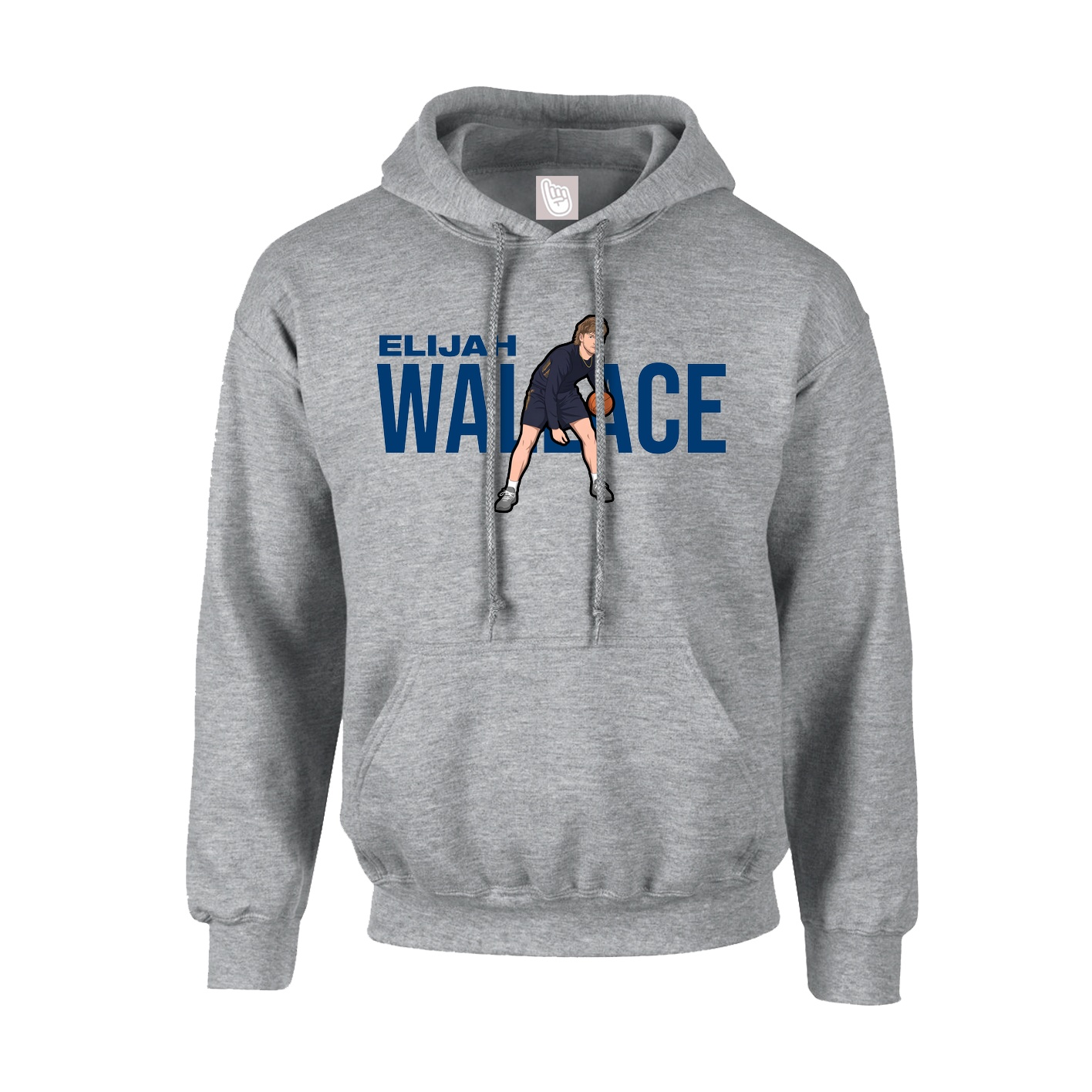 Hoodie — Player Name in Grey