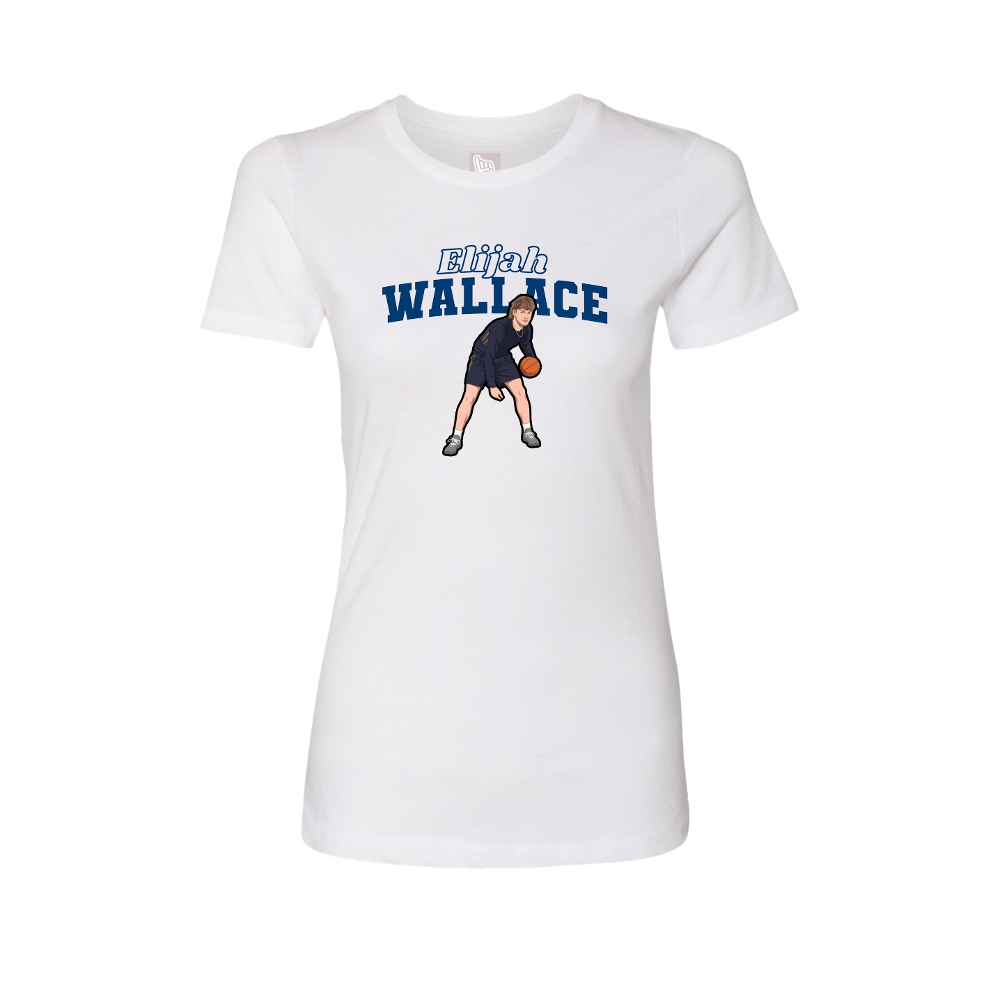 Fitted Women's Tee — Name Arch in White
