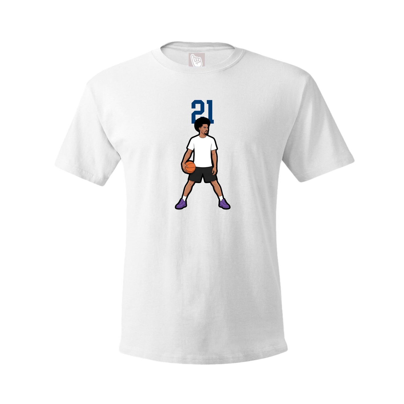 Youth Tee — Number Top in White