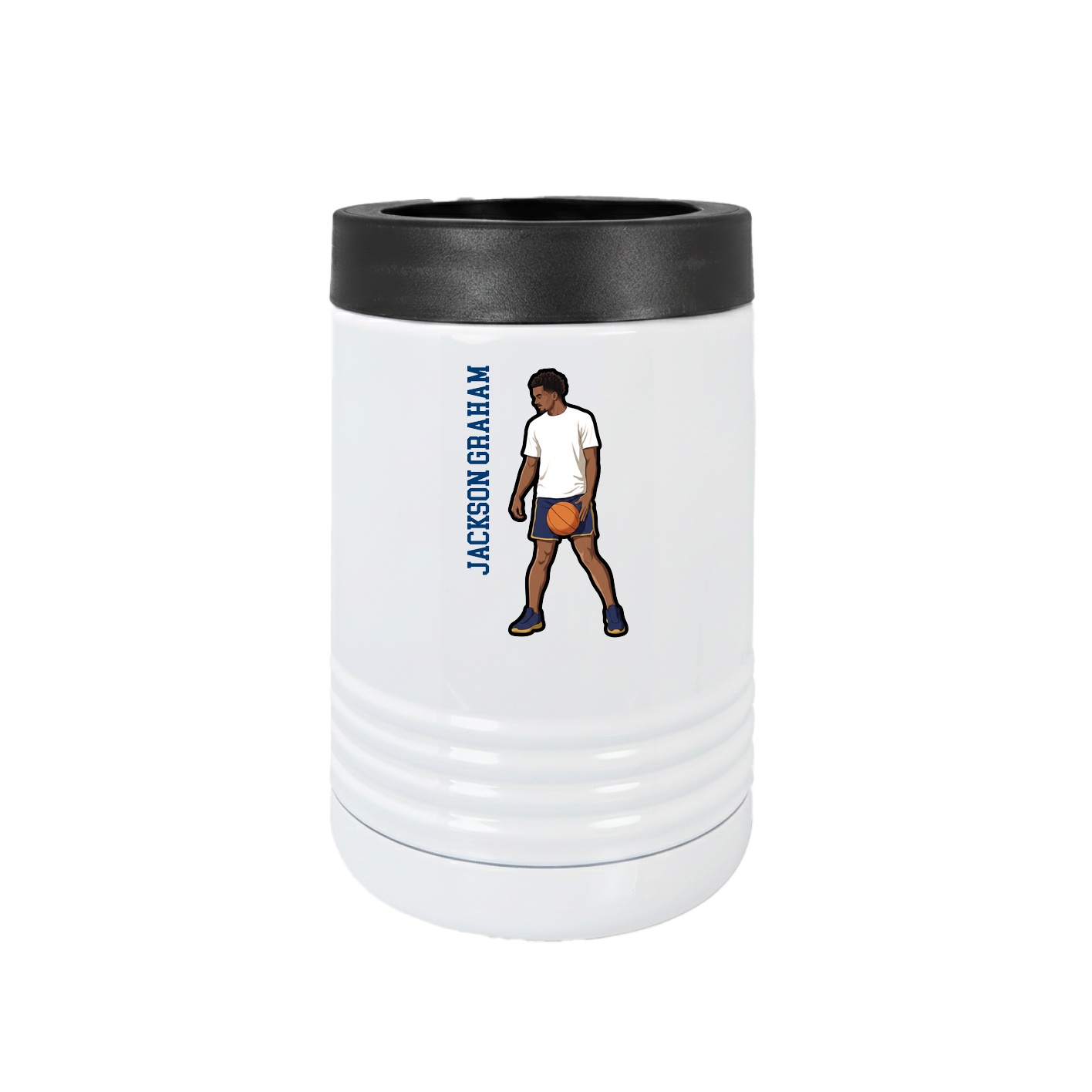 Beverage Holder — Name Vertical in White
