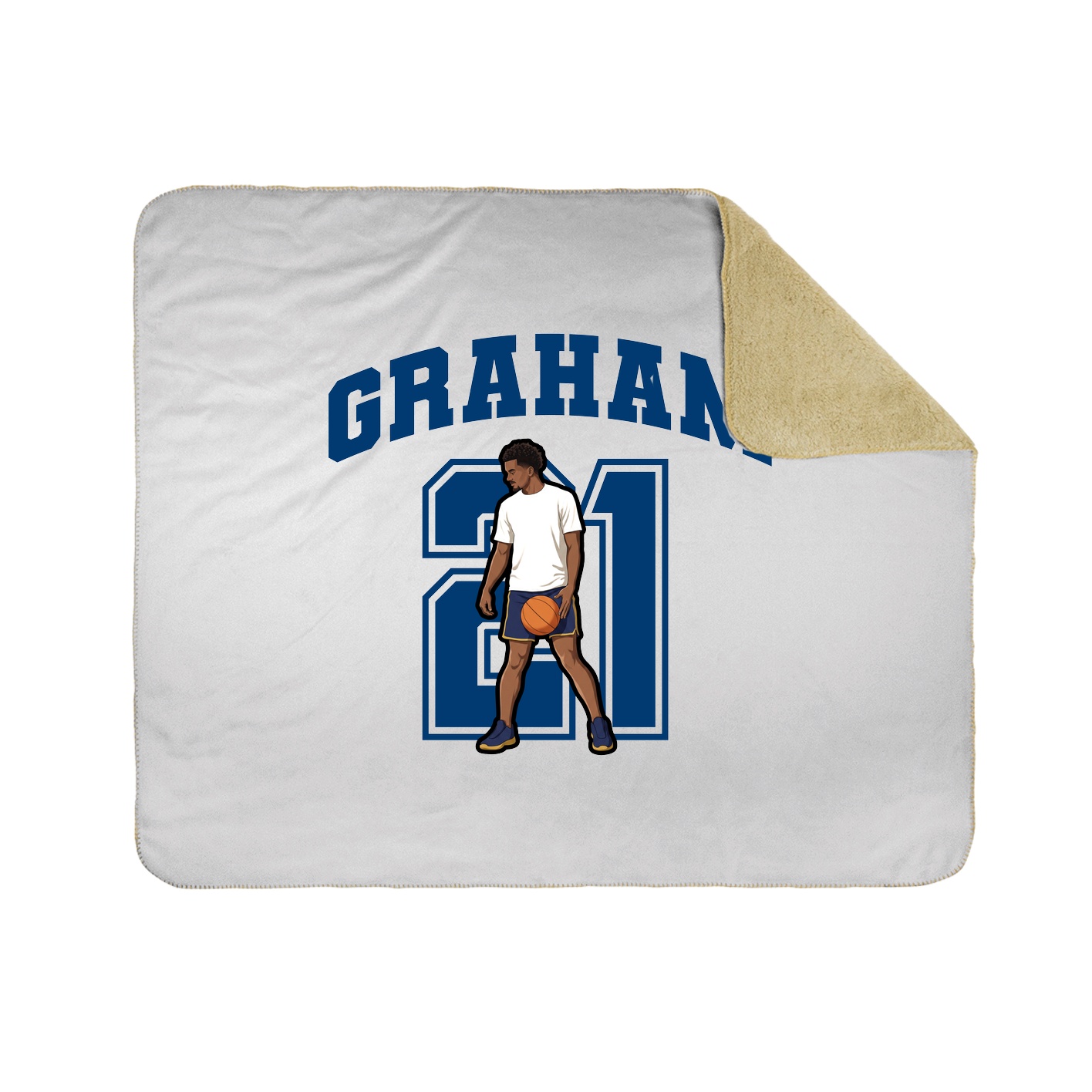 Throw Blanket — Number in White