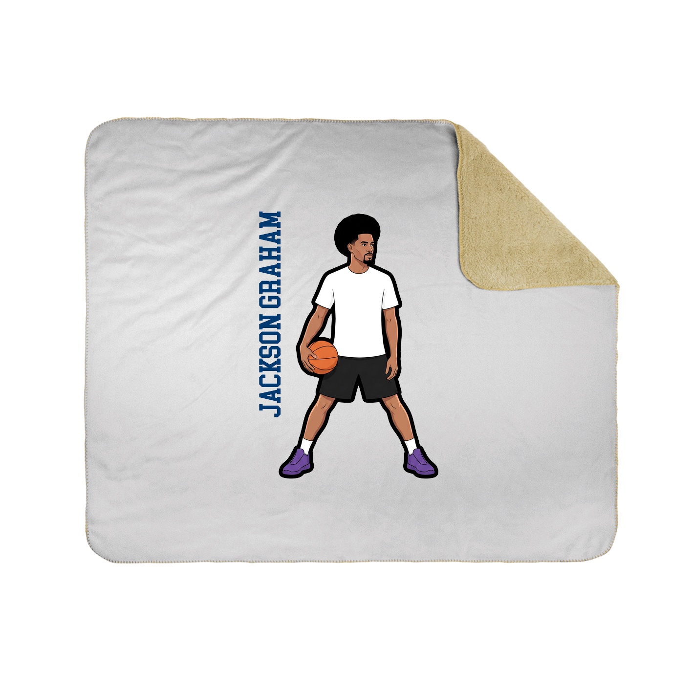 Throw Blanket — Name Vertical in White