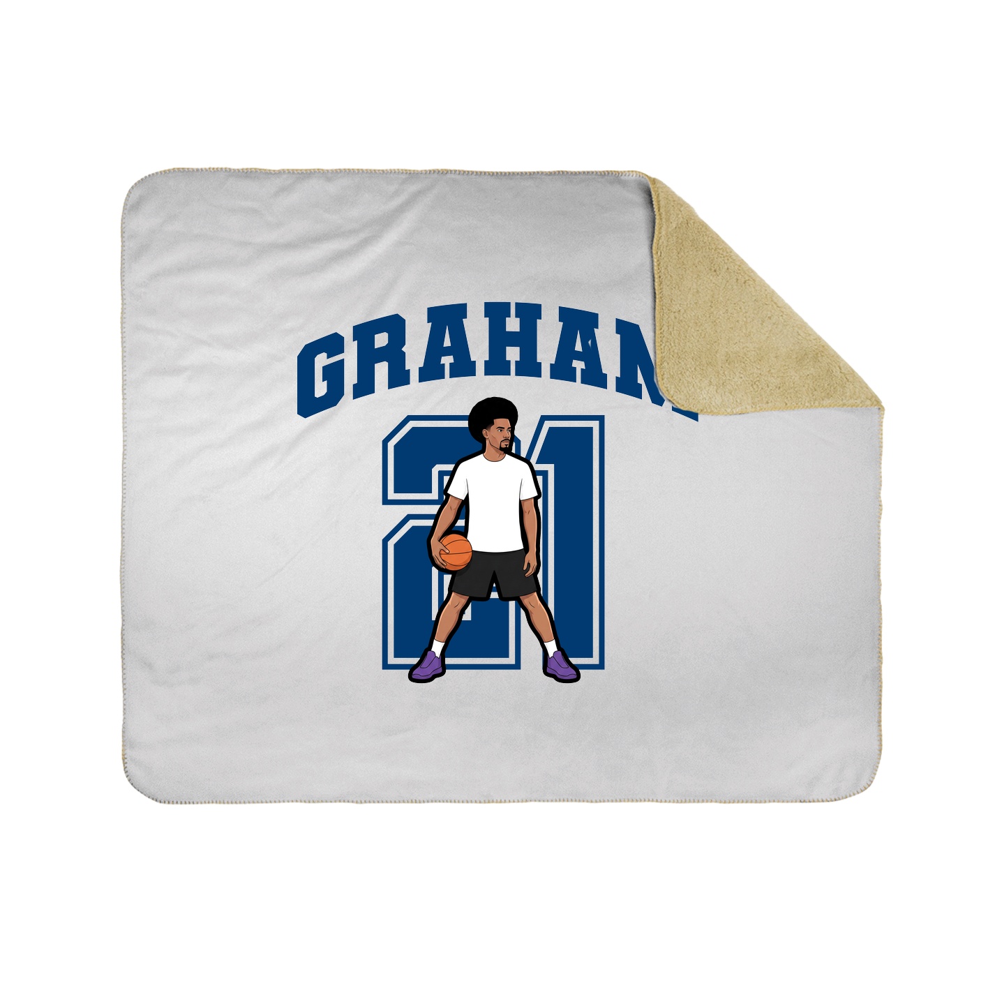 Throw Blanket — Number in White