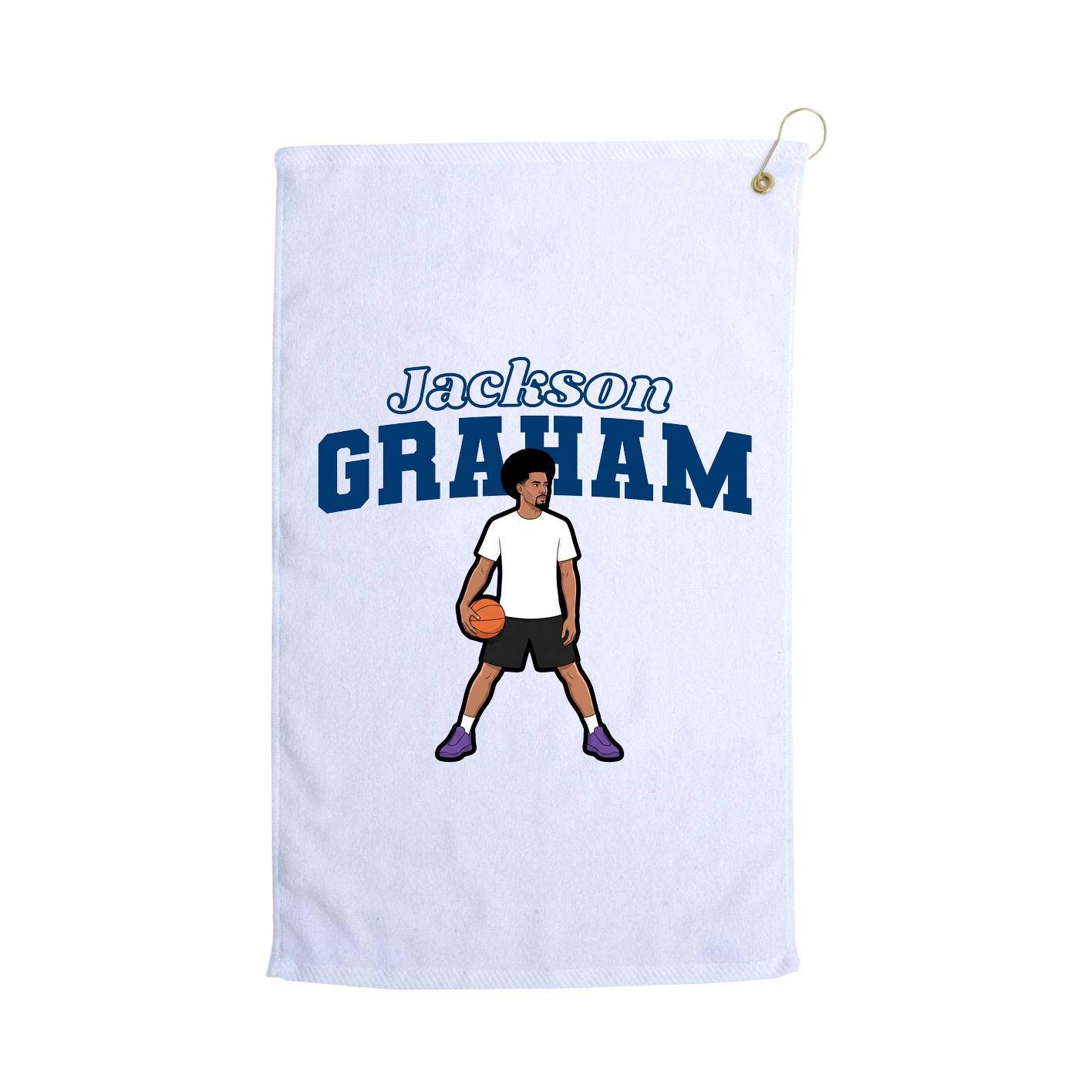 Golf Towel — Name Arch in White