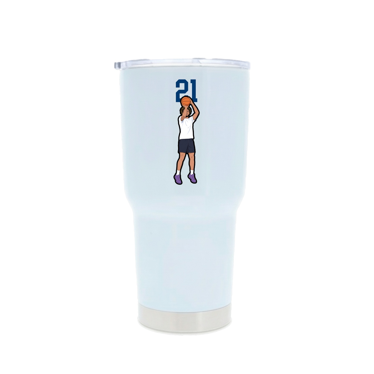 30oz Stainless Steel Tumbler — Number Top in White