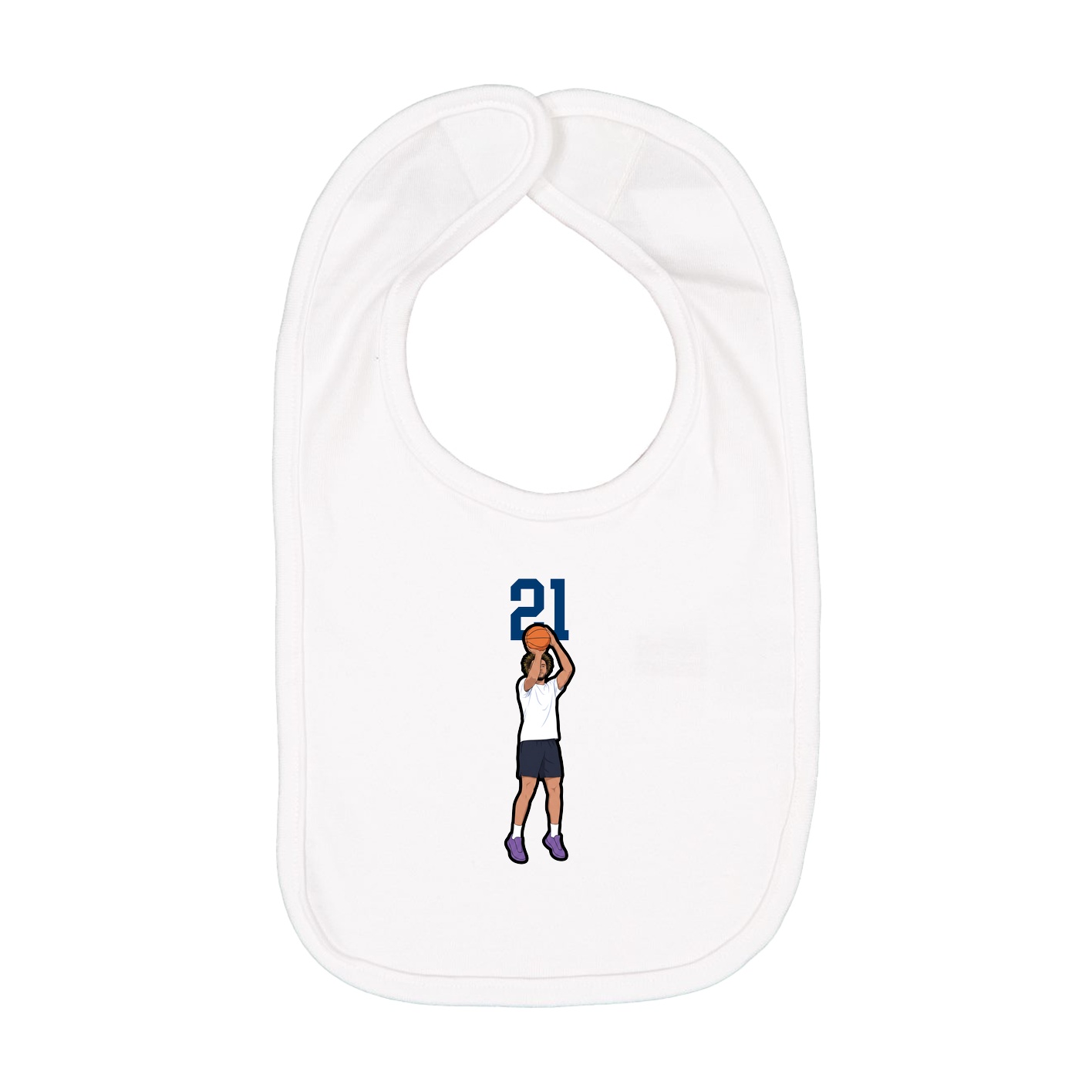Infant Bib — Number Top in White